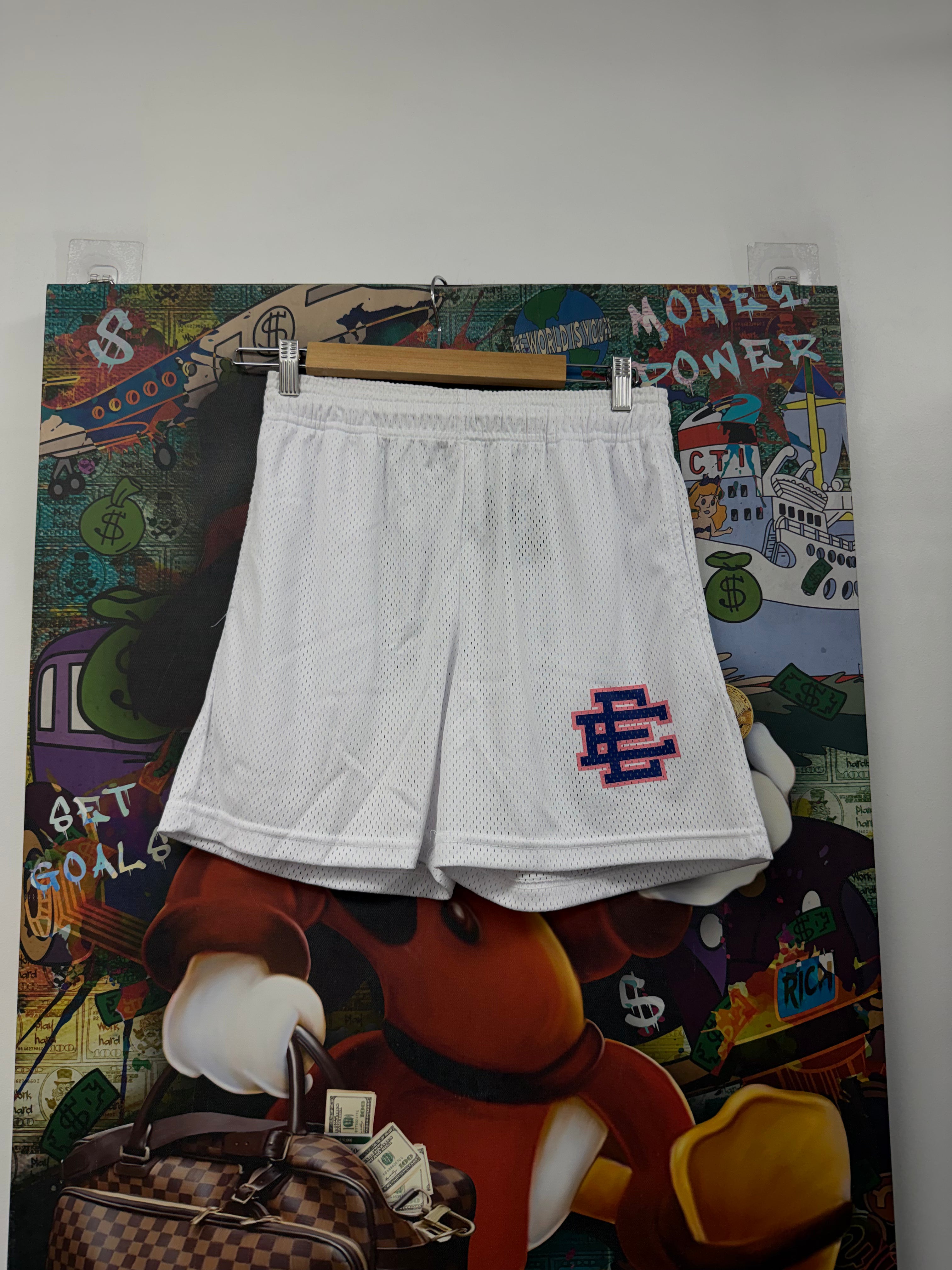 Eric Emanuel White Blue Pink Shorts