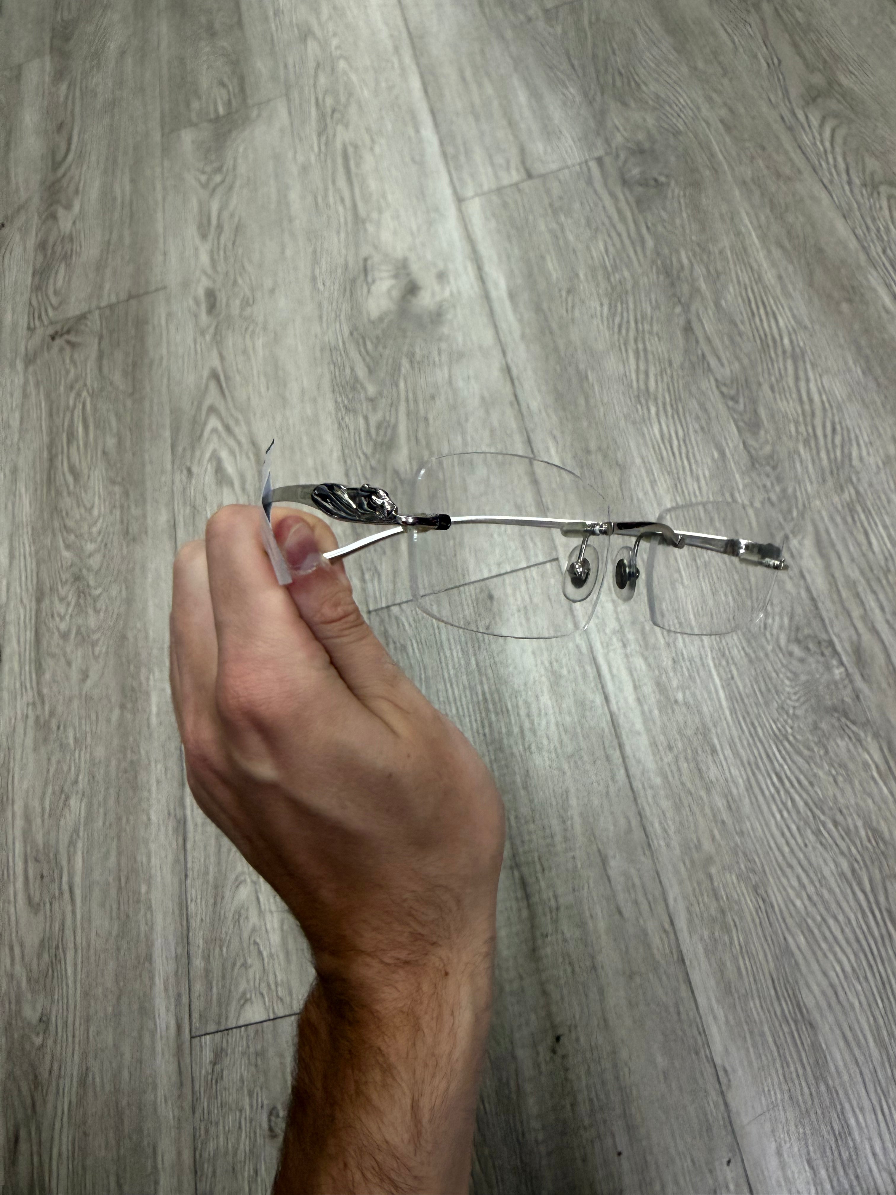Cartier Silver Clear Panther Glasses