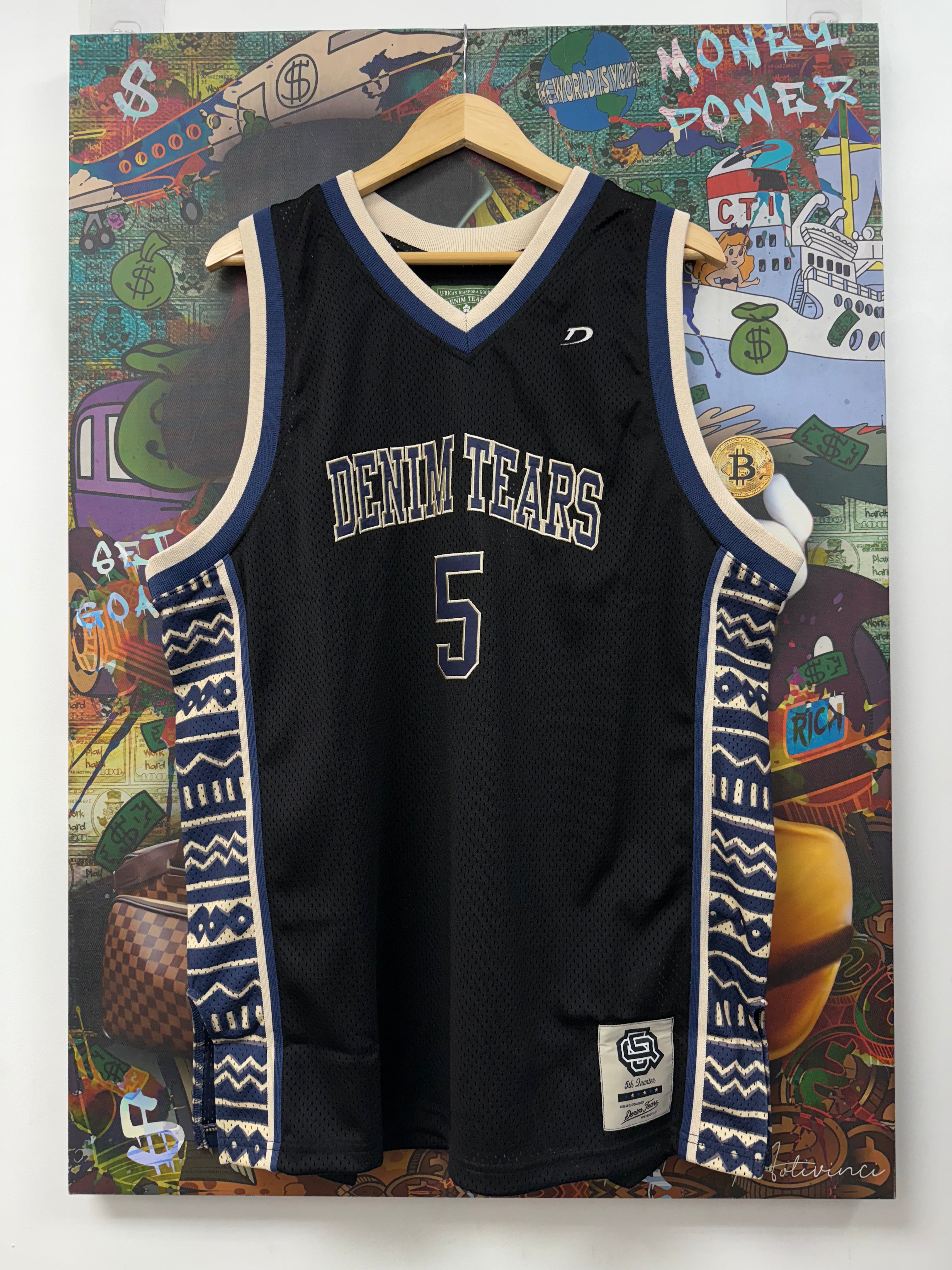 Denim Tears Black Blue 5Q Game Jersey