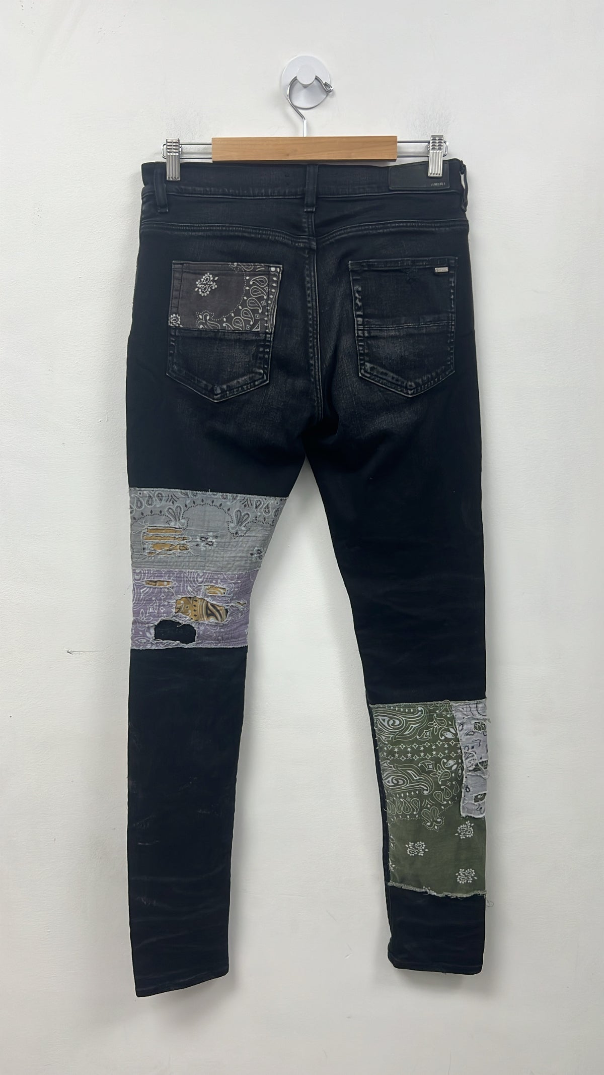 Amiri Black Halloween Patchwork Jeans