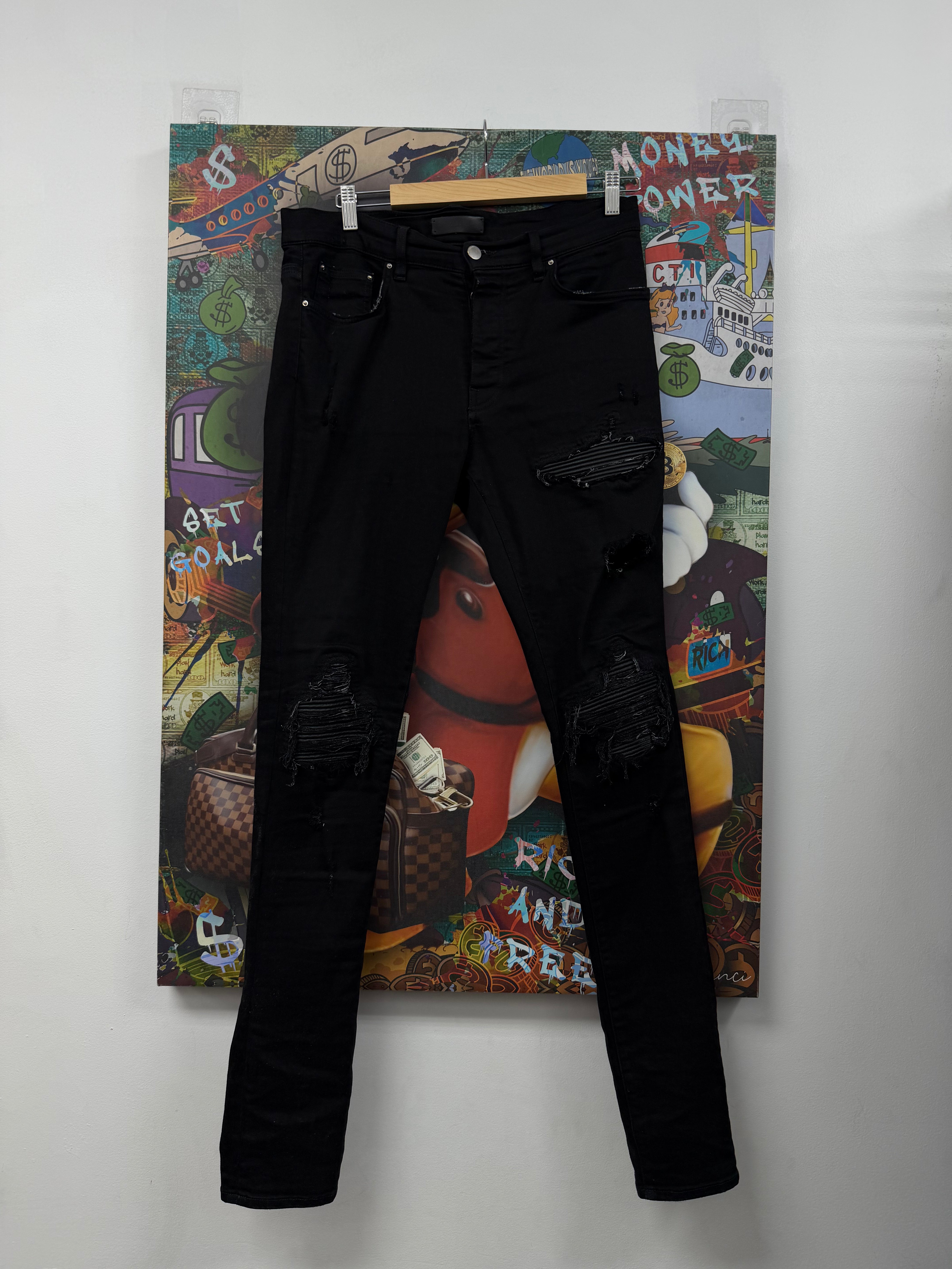 Amiri MX1 Black Black Patch Jeans