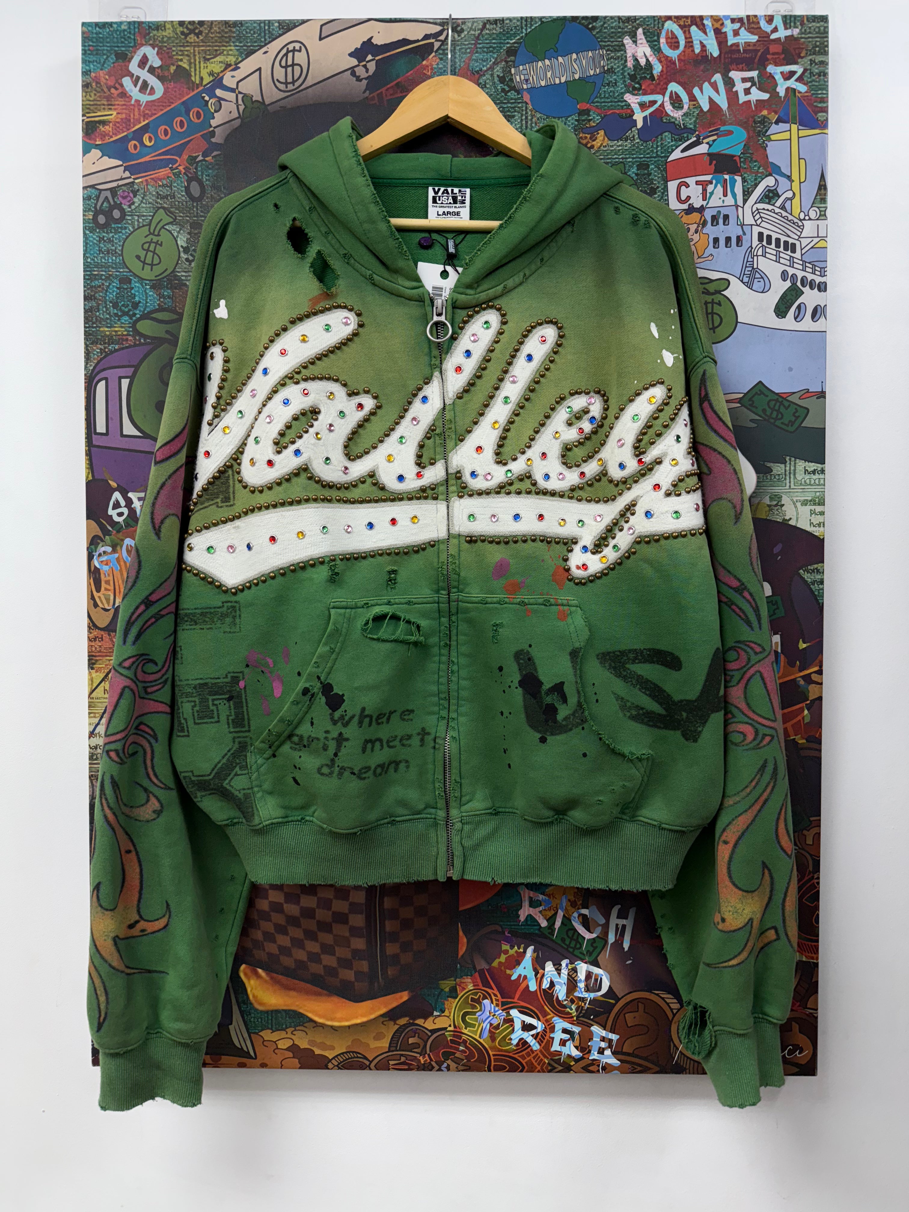 Vale Green Inferno Zip Up Hoodie