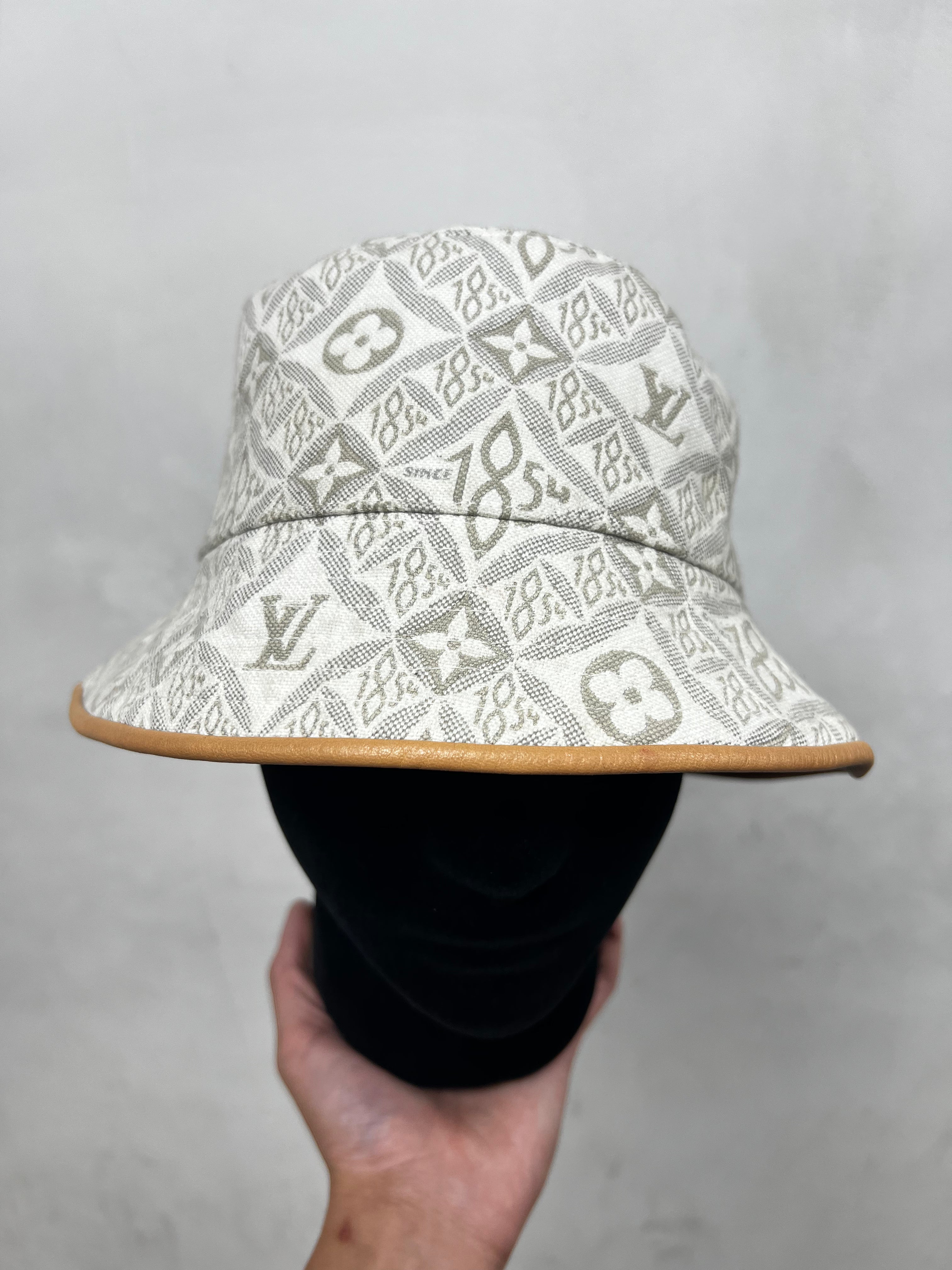 Louis Vuitton Cream Beige 1854 All Over Bucket Hat