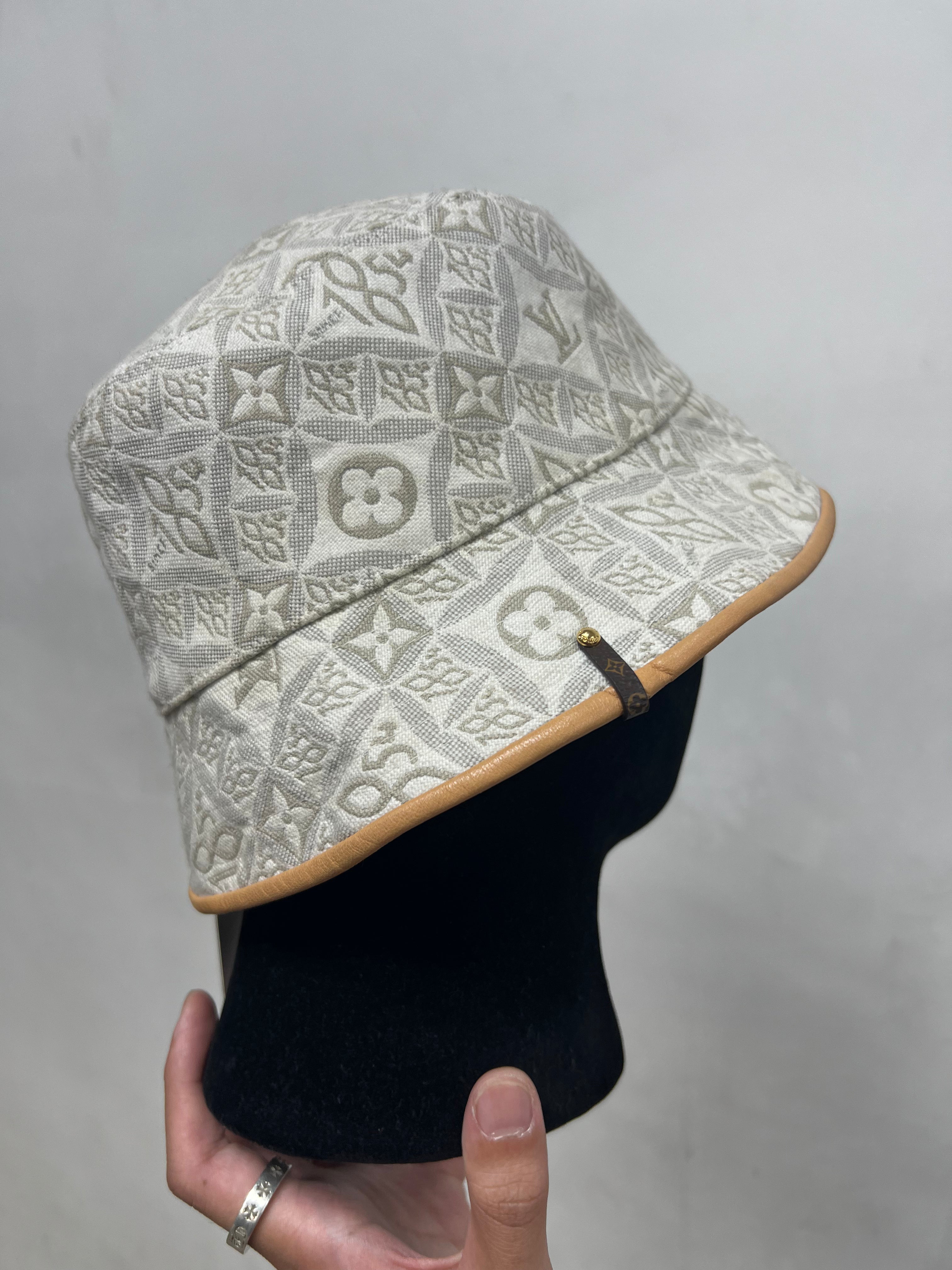 Louis Vuitton Cream Beige 1854 All Over Bucket Hat