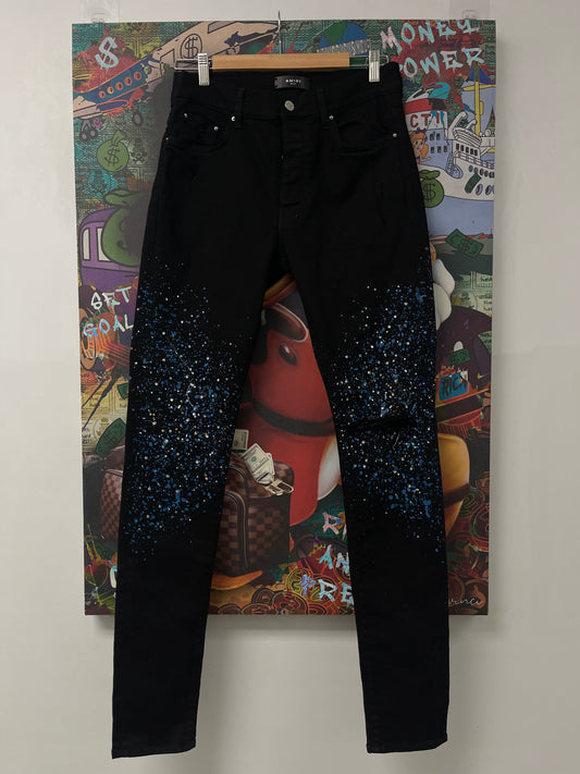 Amiri Black Crystal Jeans  Used 32 N/A
