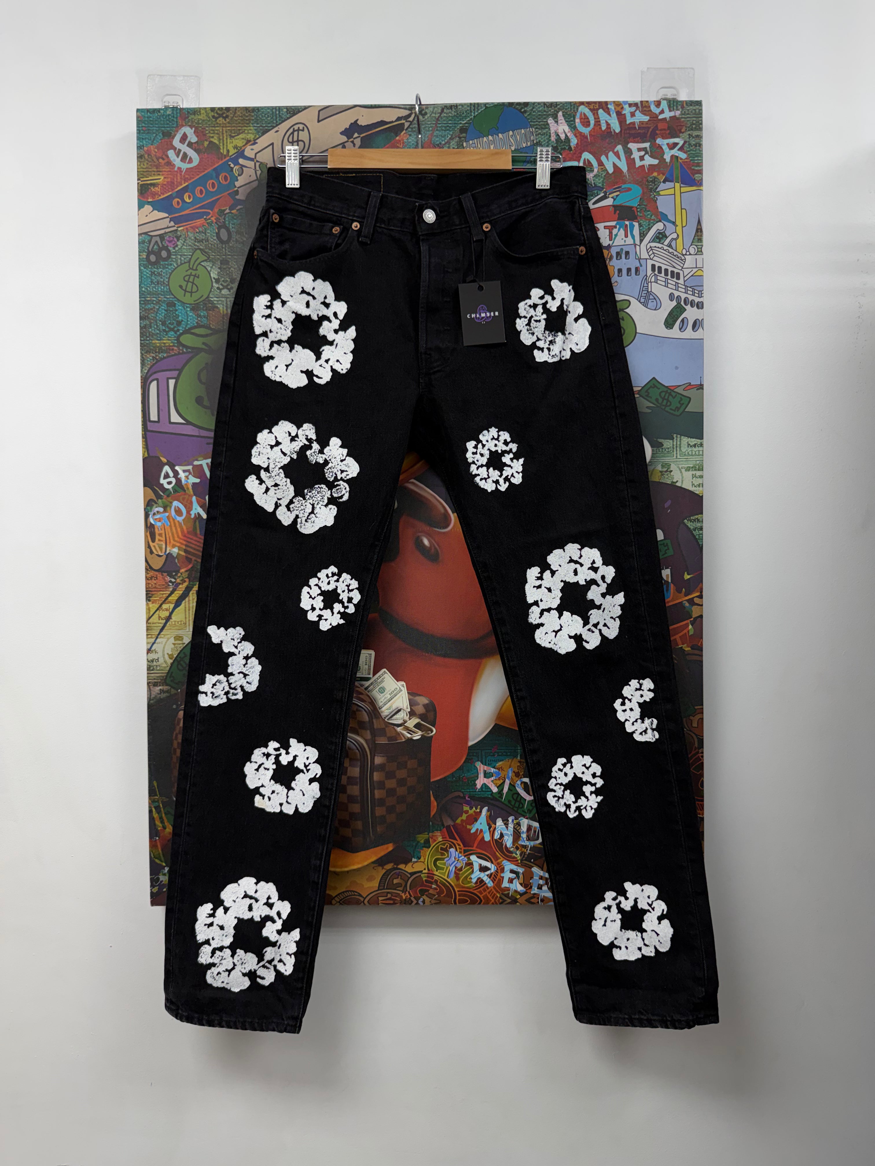 Denim Tears Black Wreath Jeans