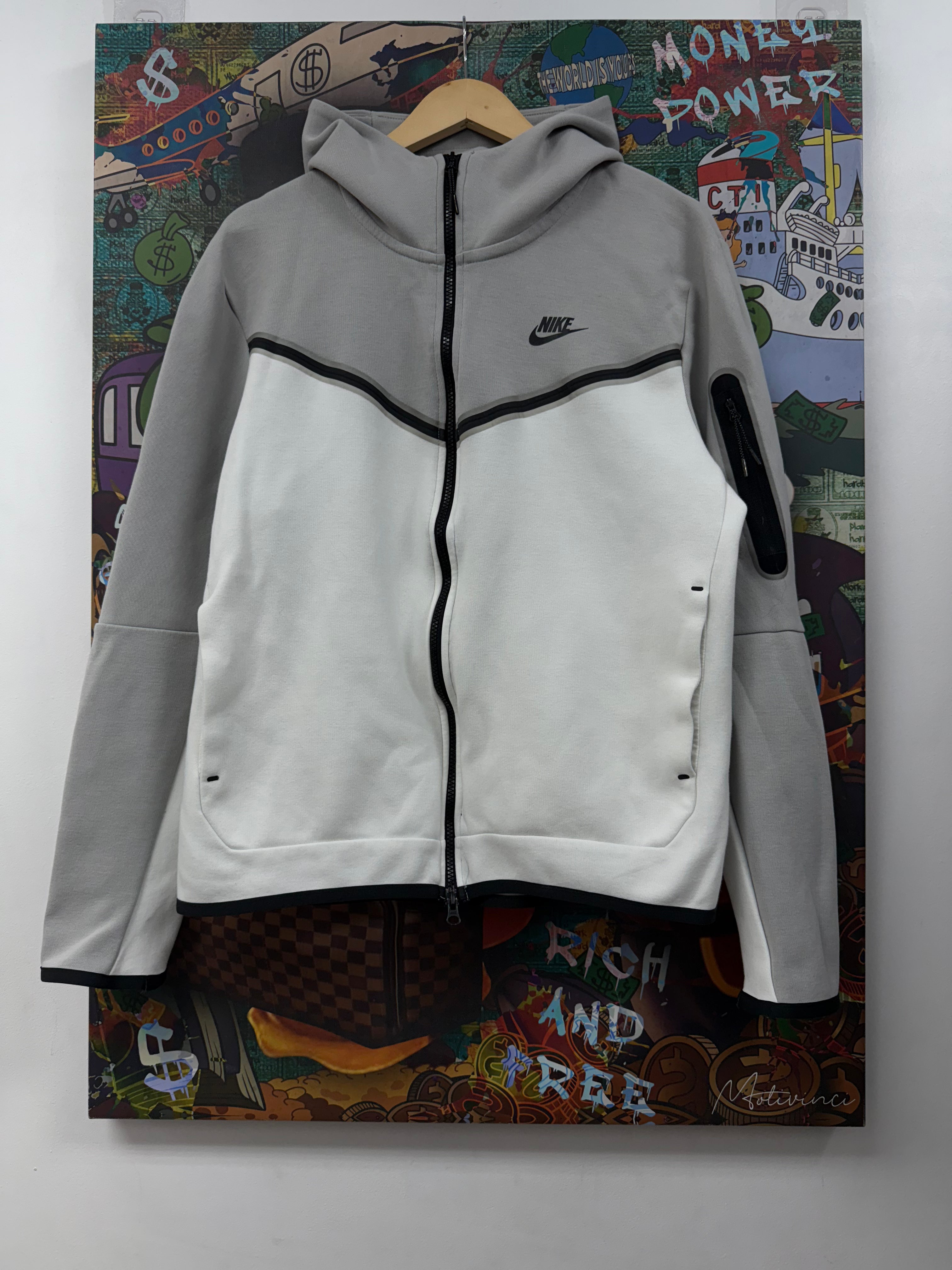 Nike Tech  White Grey Hoodie