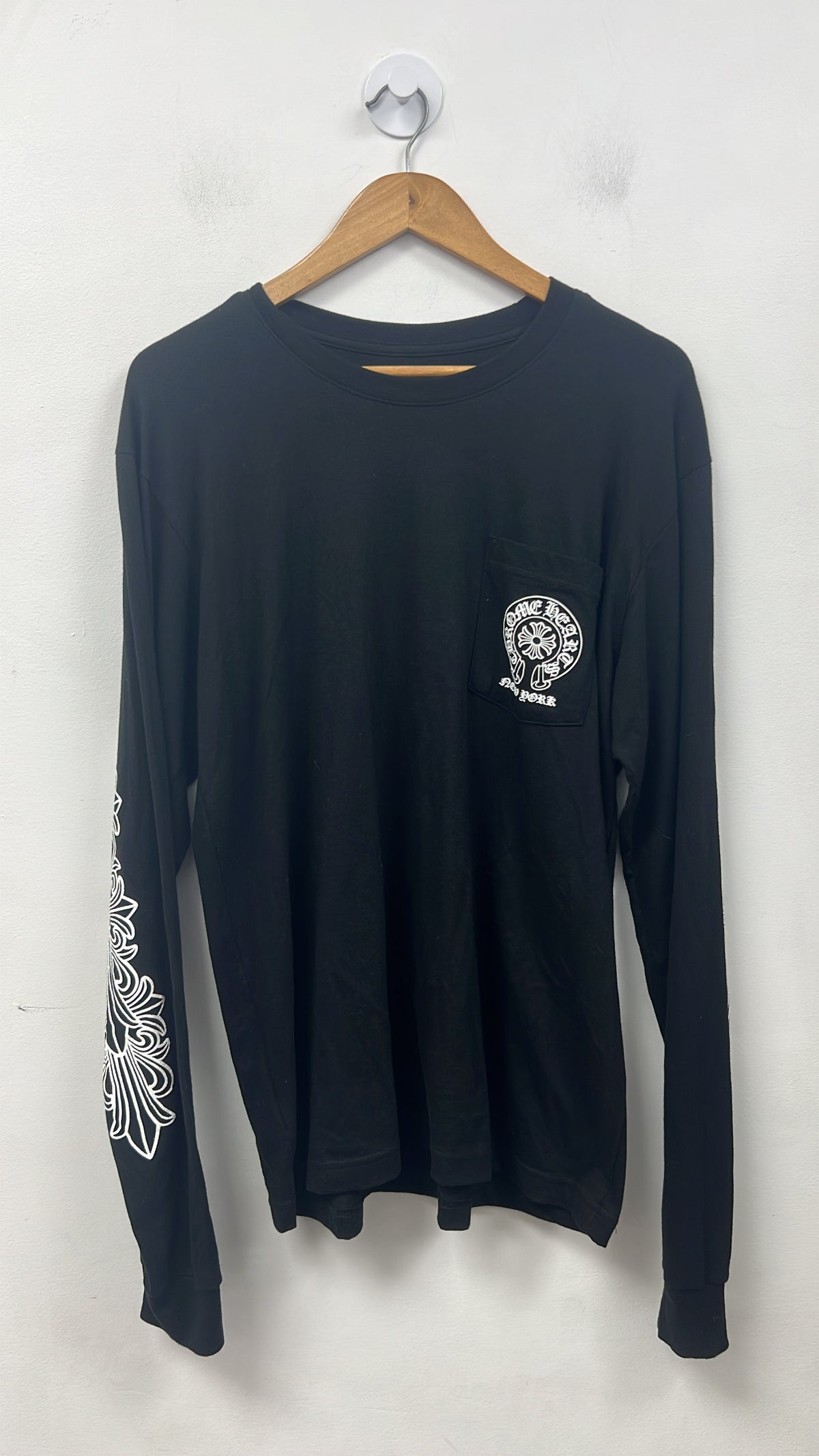 Chrome Hearts Black Floral Horseshoe New York Long Sleeve