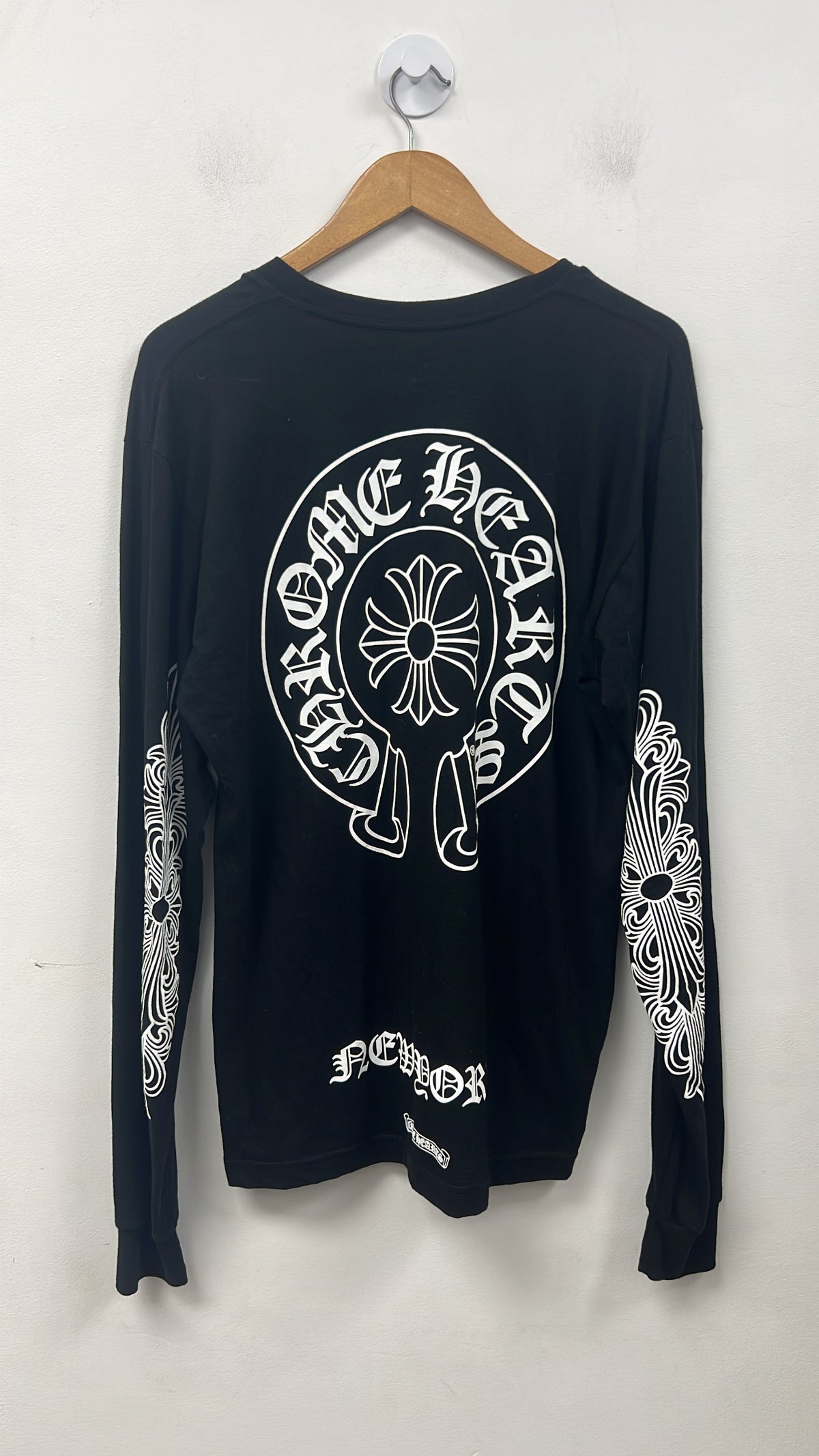 Chrome Hearts Black Floral Horseshoe New York Long Sleeve