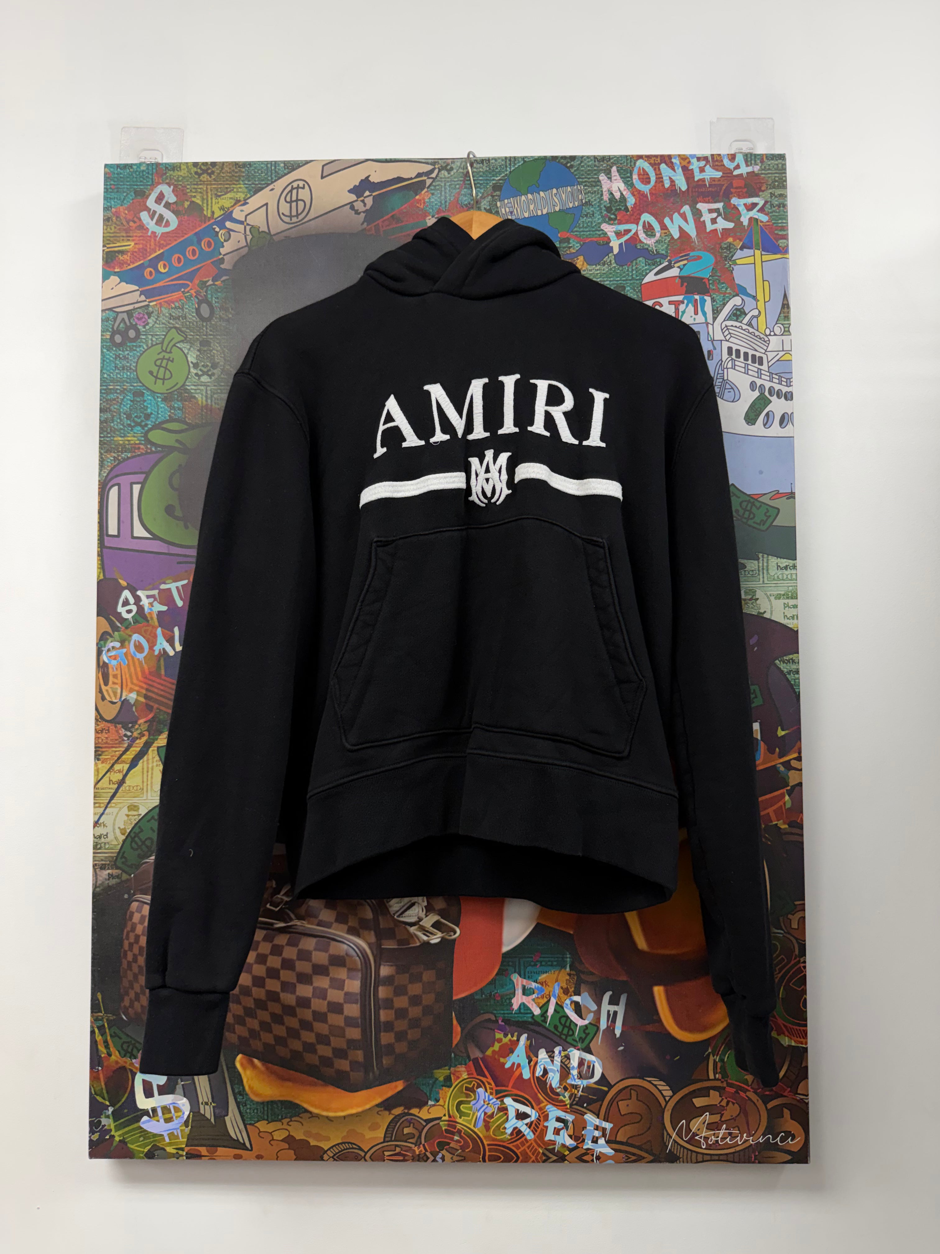 Amiri Black Embroidered MA Bar Hoodie