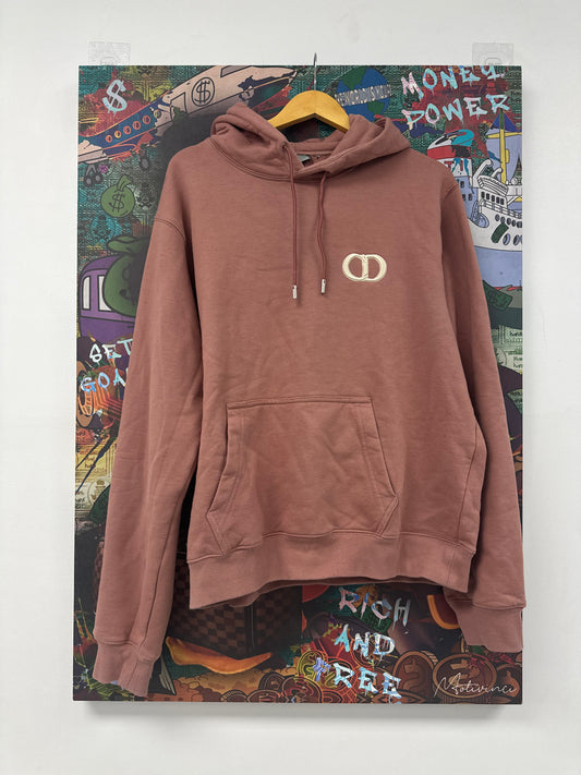 Dior CD Logo Hoodie Rust Pink Used XL N/A