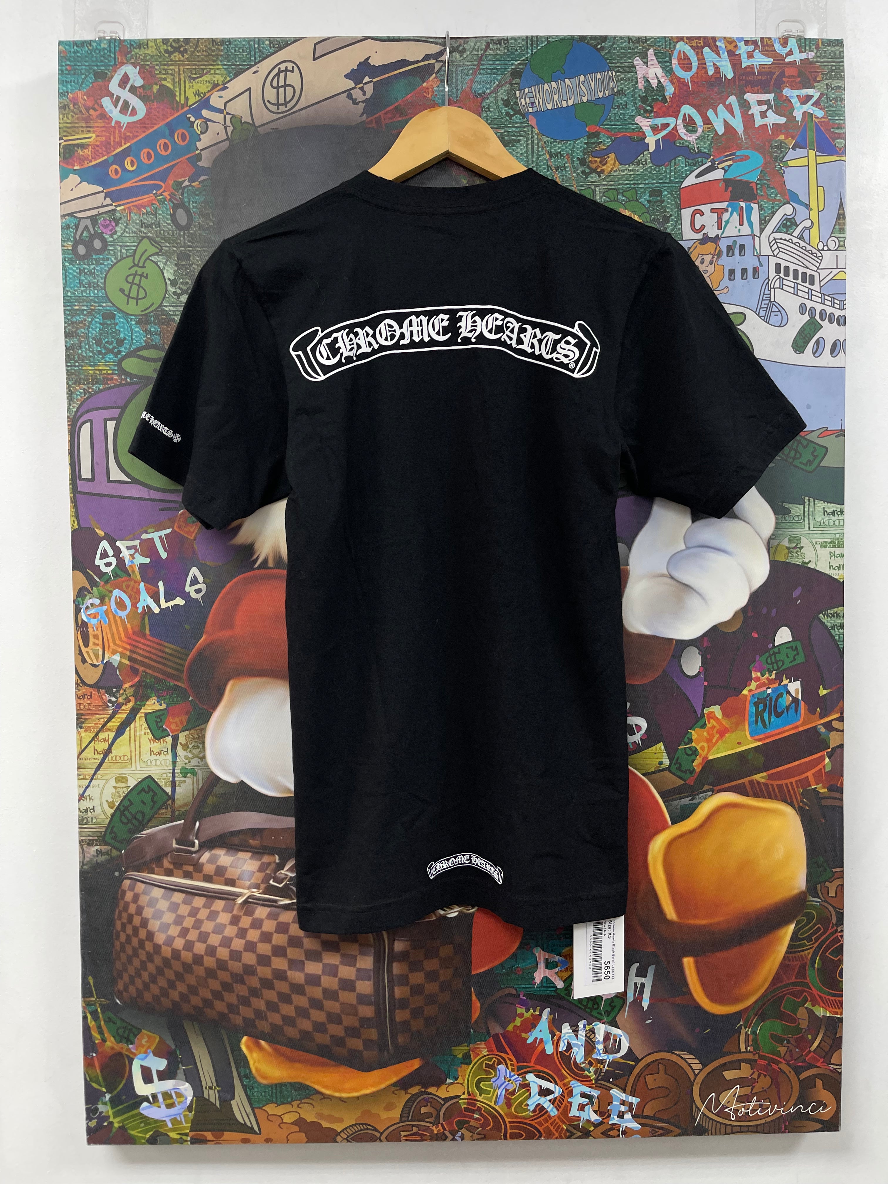 Chrome Hearts Black Scroll Logo Tee