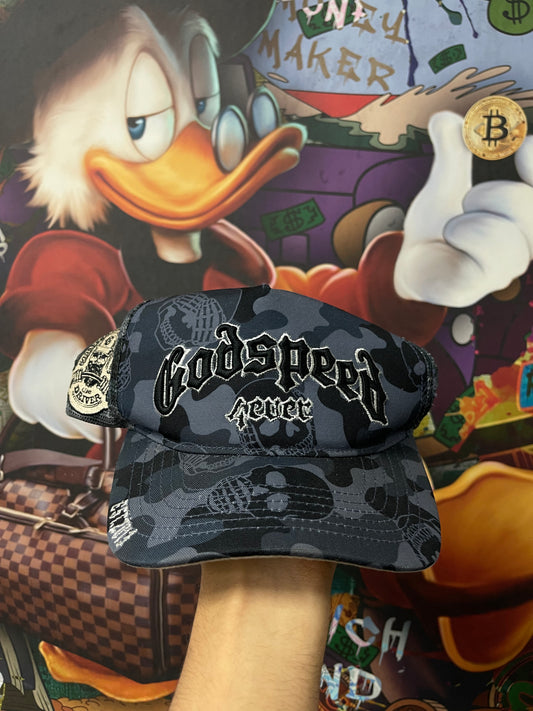 Godspeed 4Ever Grey Black Trucker Used