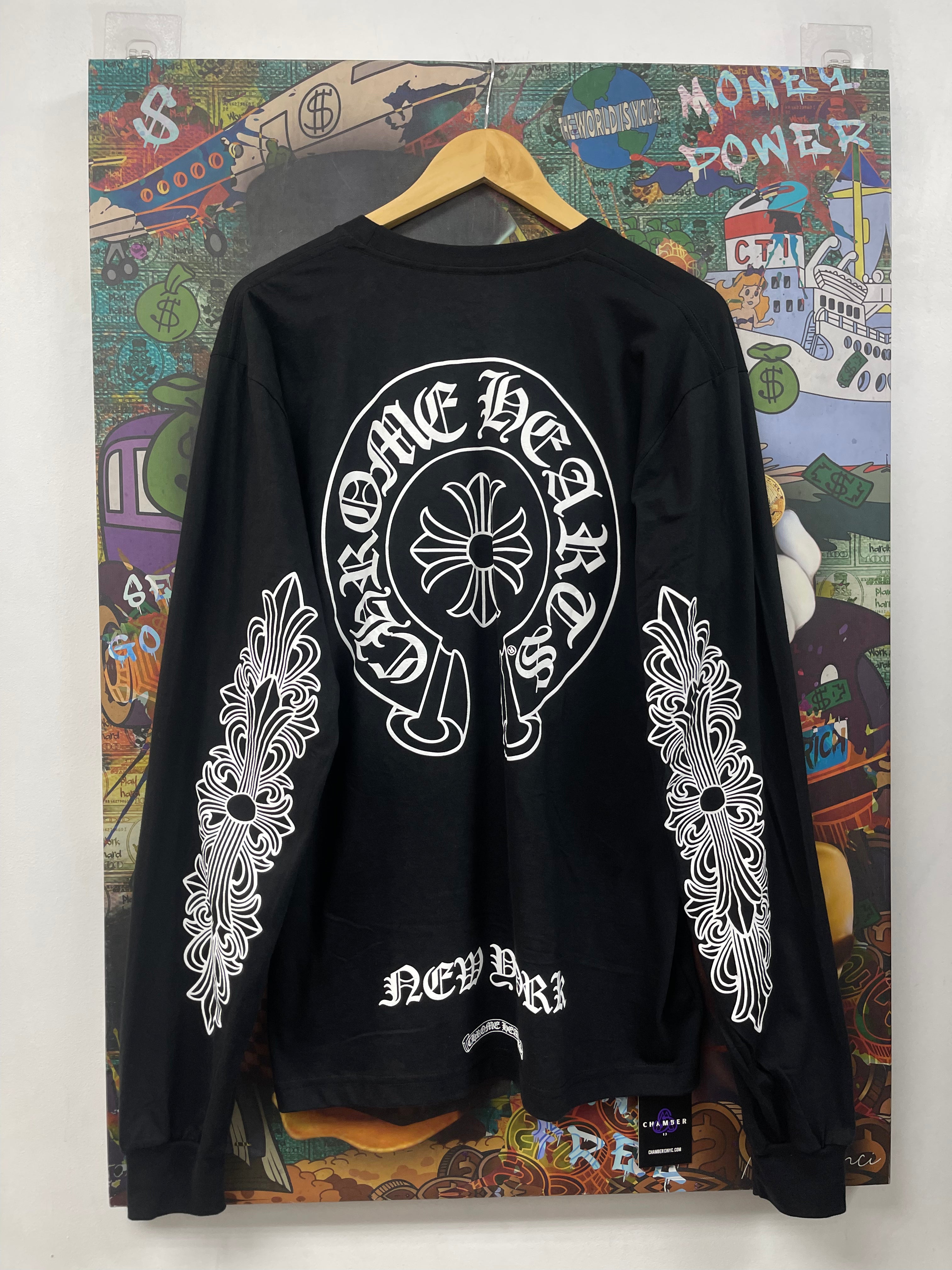 Chrome  Hearts New York Floral Horseshoe Long Sleeve