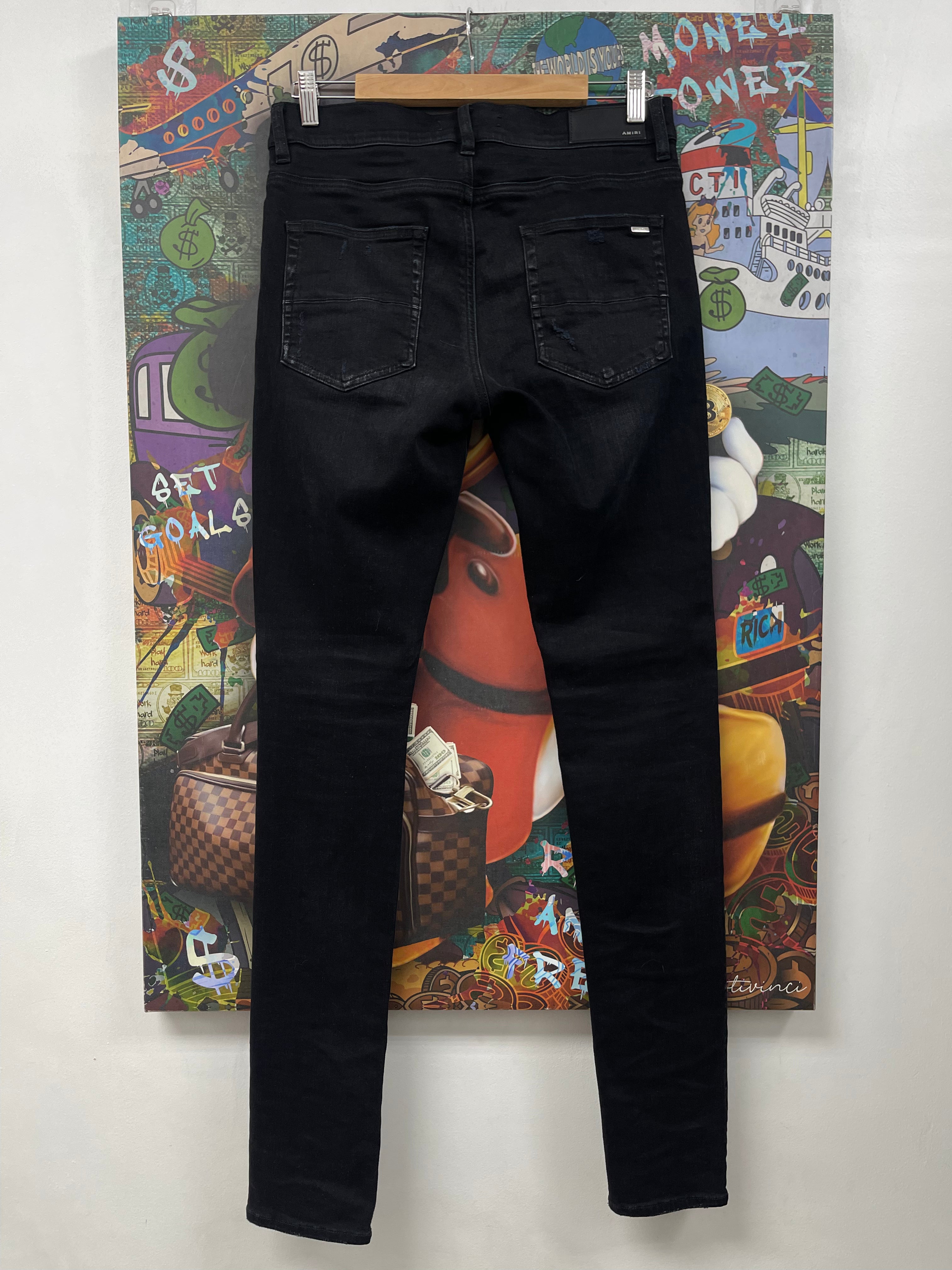 Amiri Black Wash A Varsity Patch
