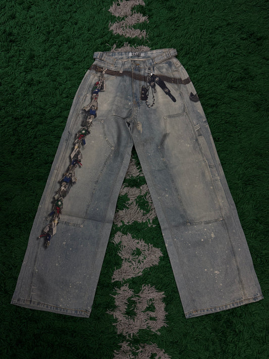 Grailz Jeans Light Wash Key Chain Illusion New 1 (28-30) With Tags
