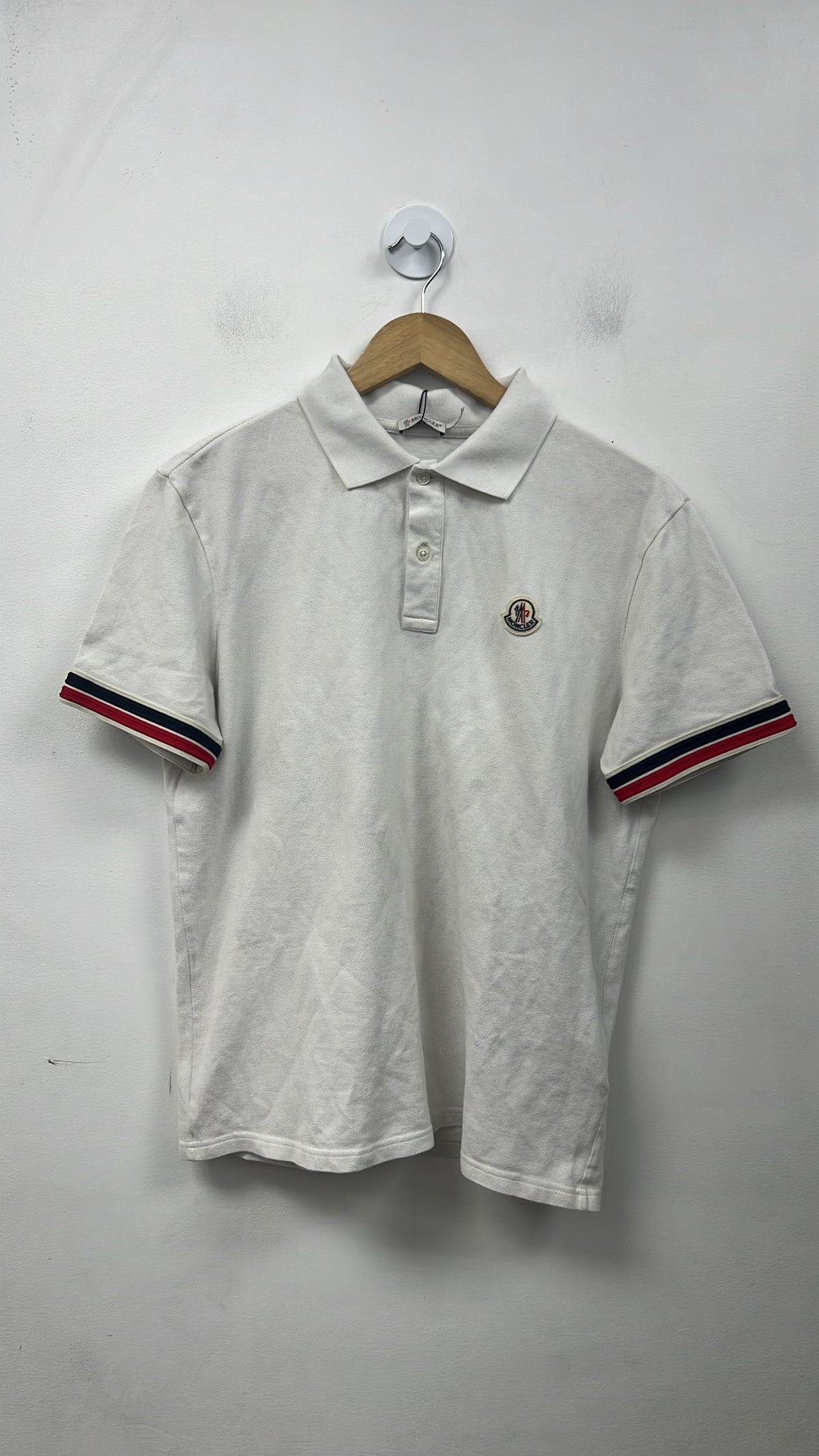 Moncler White SS Polo