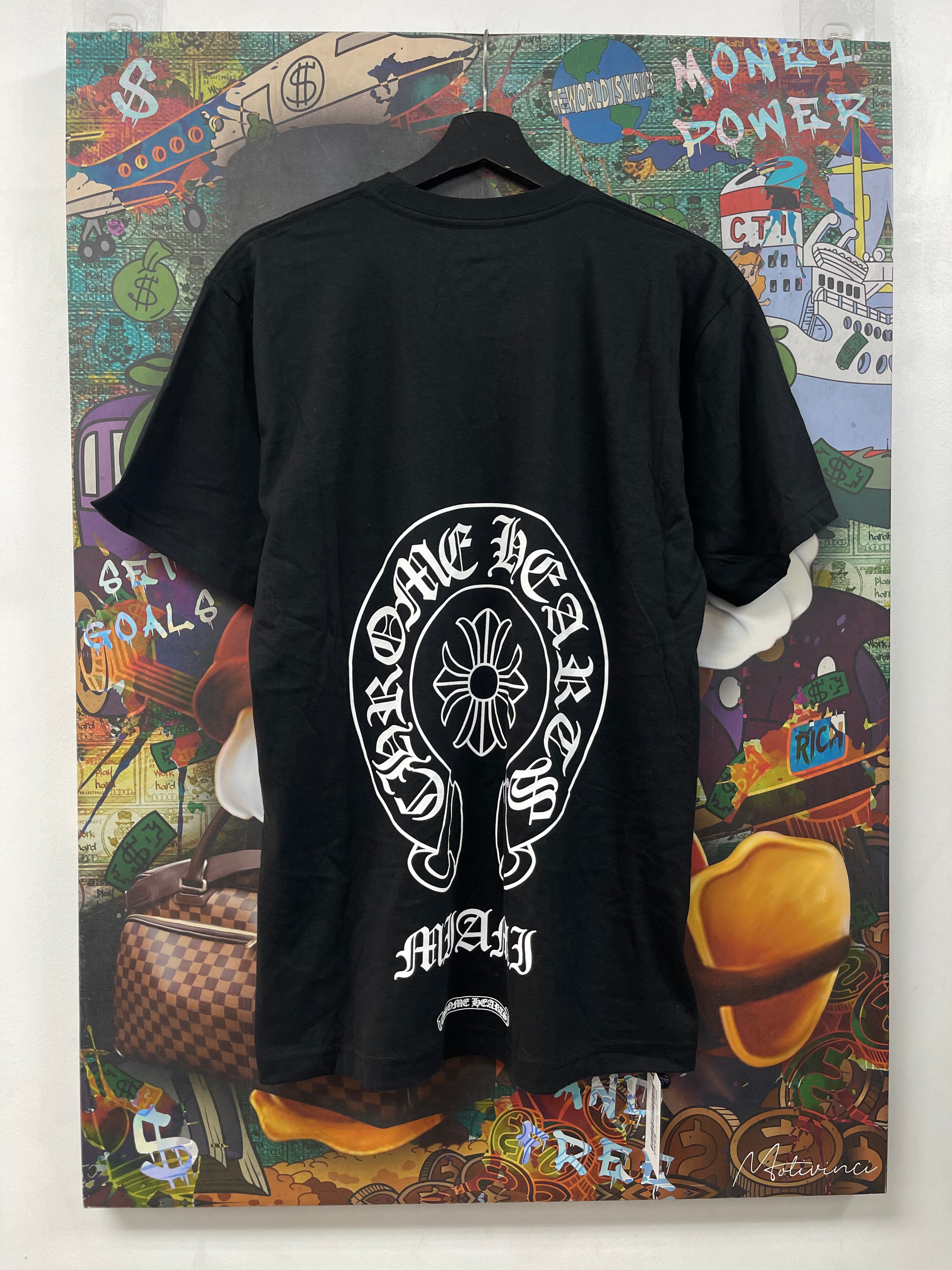 Chrome Hearts Black Miami Horseshoe Tee