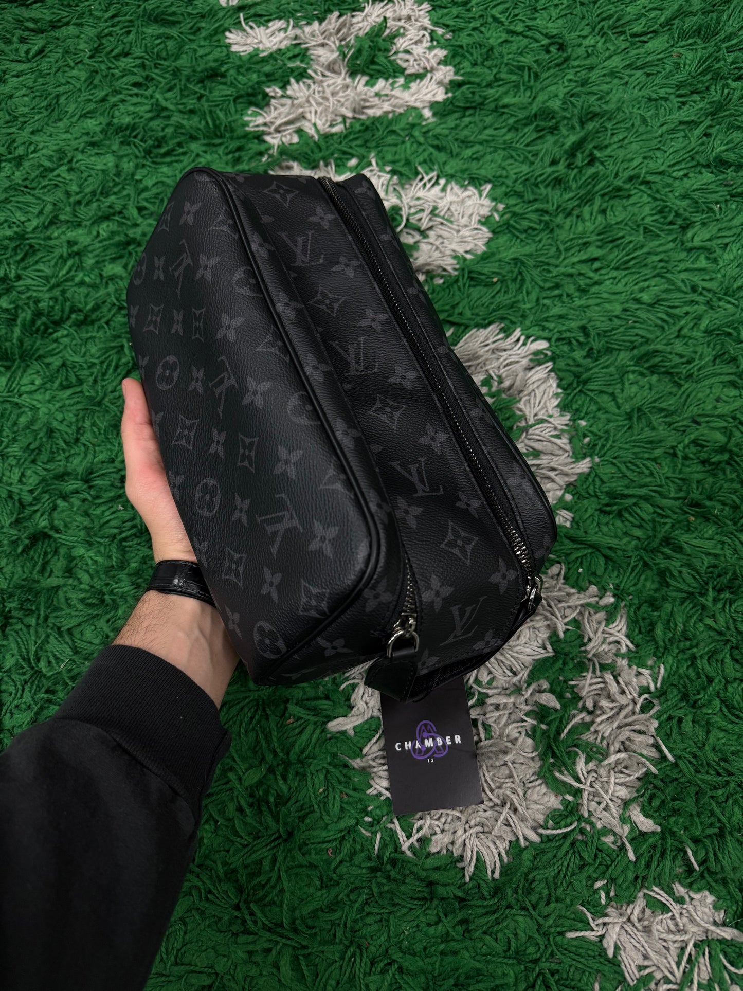 LV Black Monogram Toiletry Bag Used OS N/A