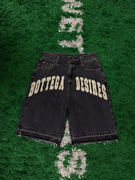 Bottega Desires Jean Shorts Black Denim (32-38) New