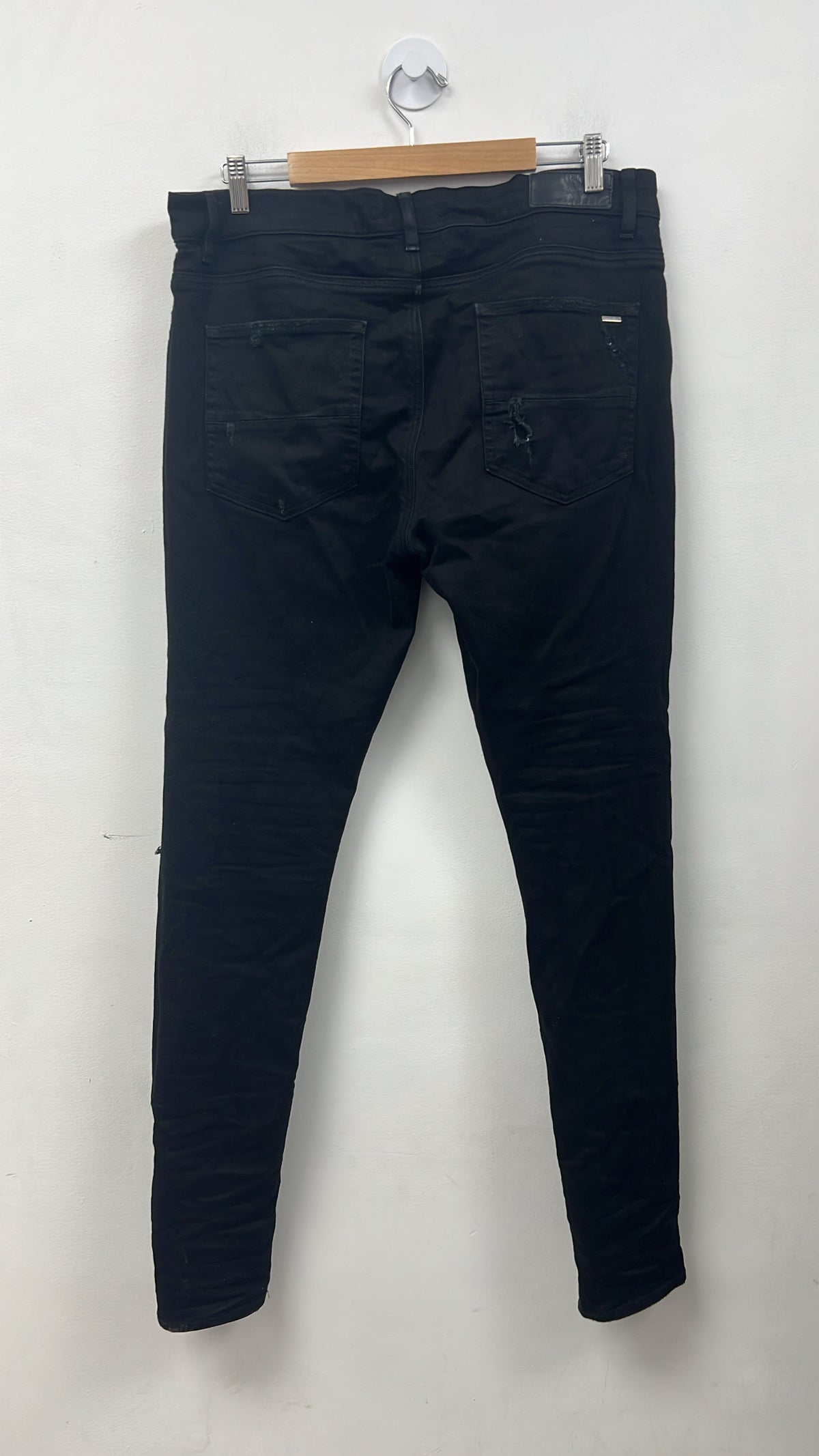 Amiri MX1 Black Flannel OG Patch Jeans
