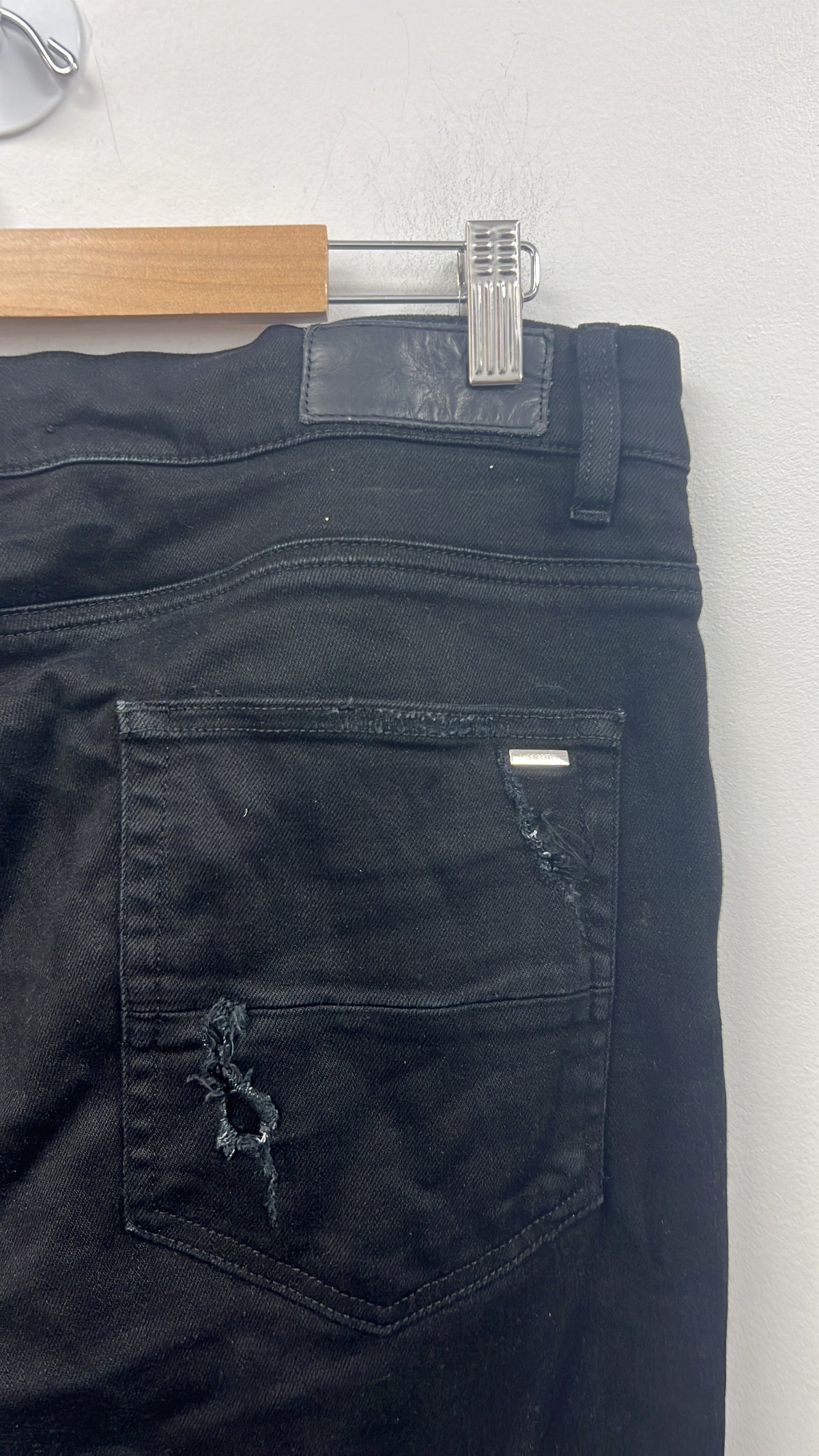 Amiri MX1 Black Flannel OG Patch Jeans