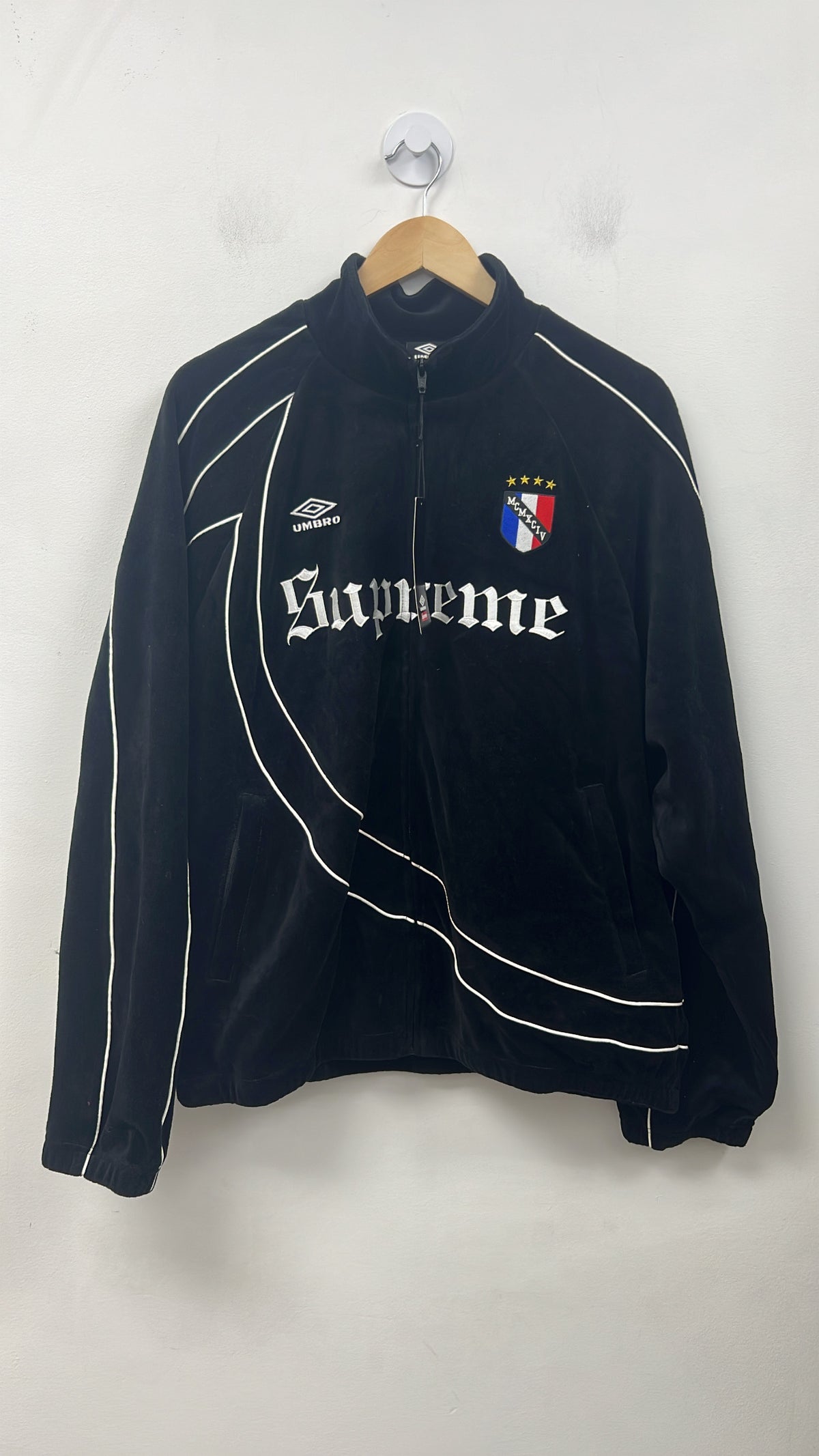 Supreme Umbro Black Velour Track Jacket