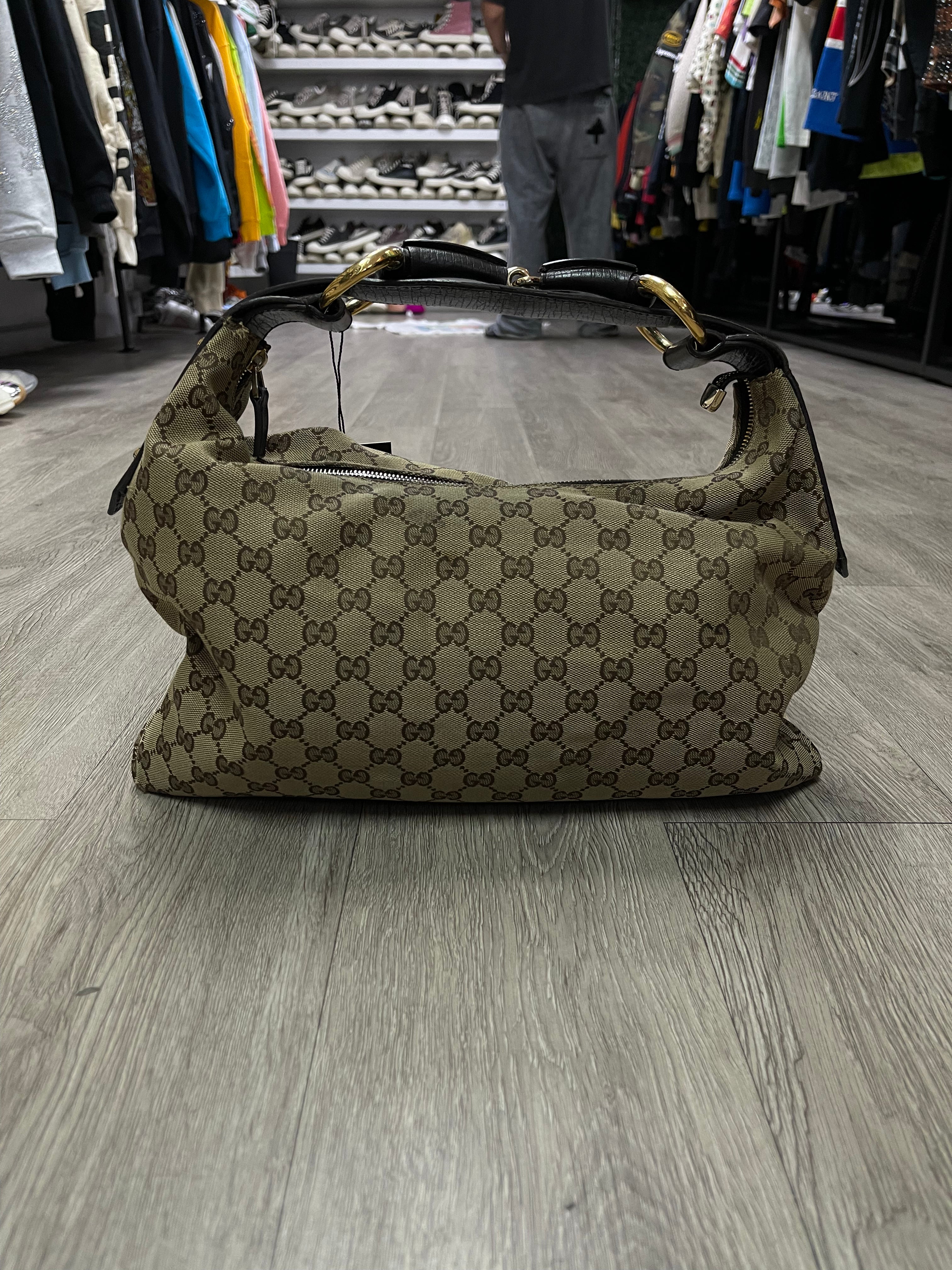 Gucci Brown Monogram Horsebit Bag