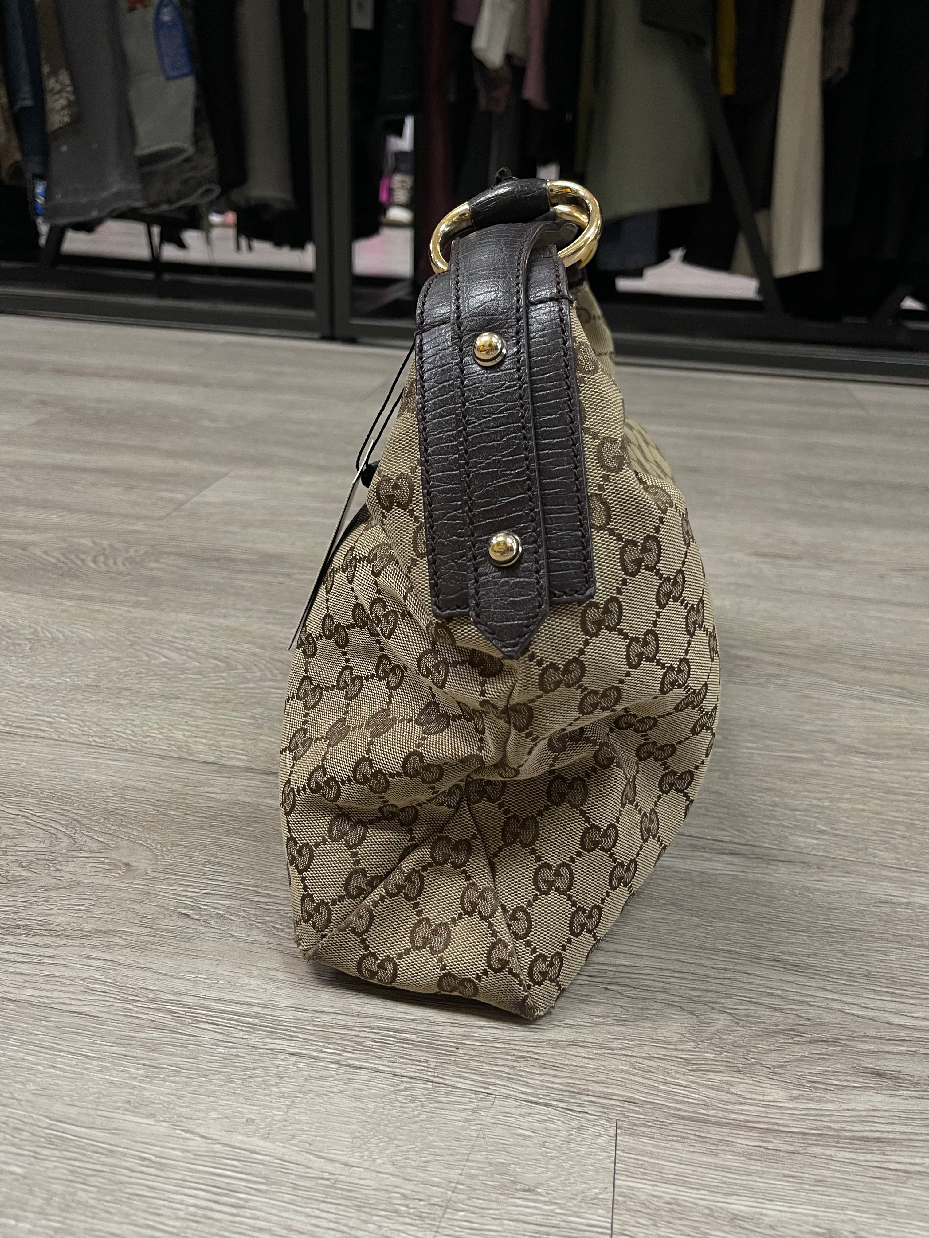 Gucci Brown Monogram Horsebit Bag