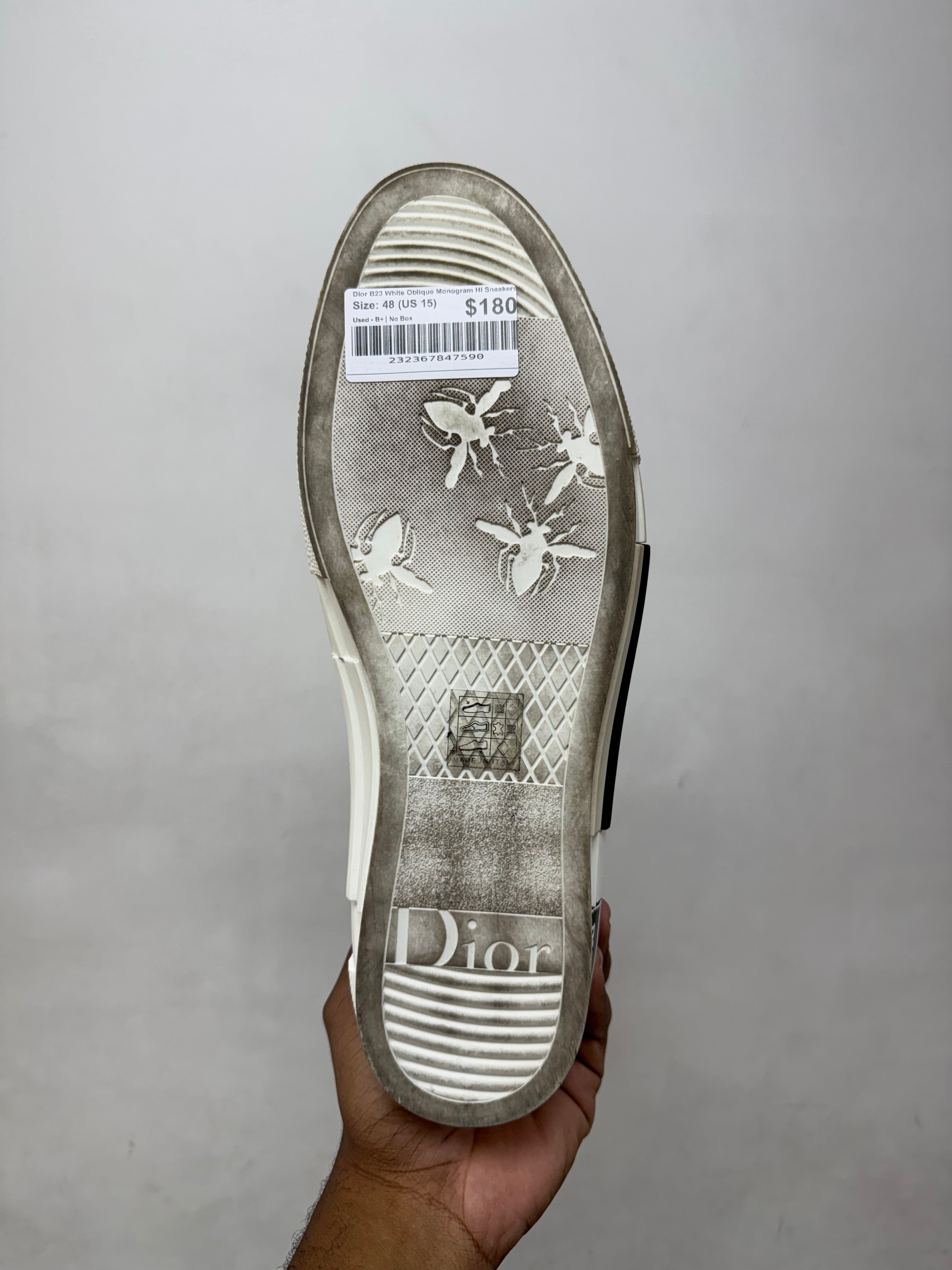 Dior B23 White Oblique Monogram Hi Sneakers