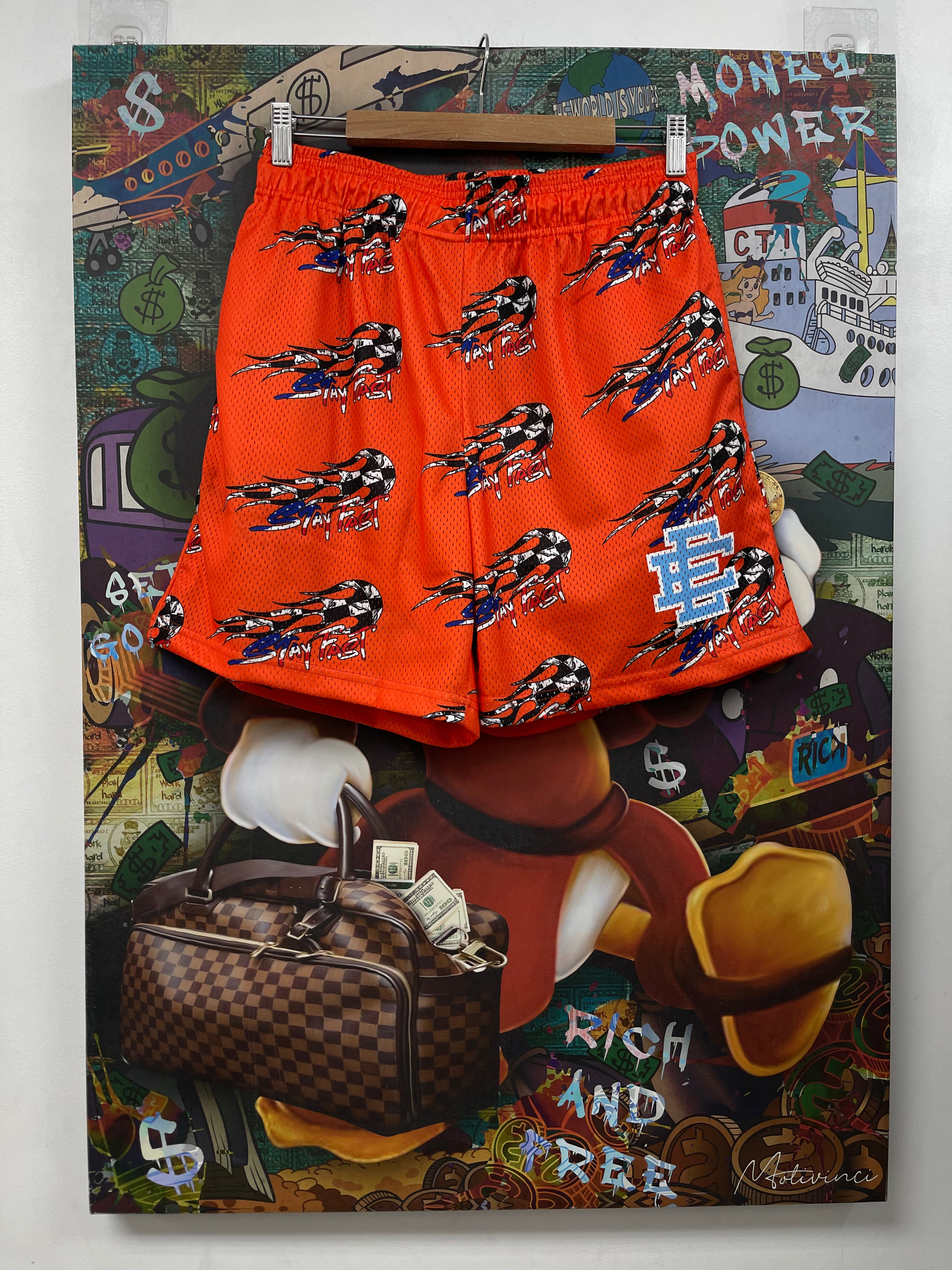 Eric Emanuel Matty Boy Orange Stay Fast Shorts