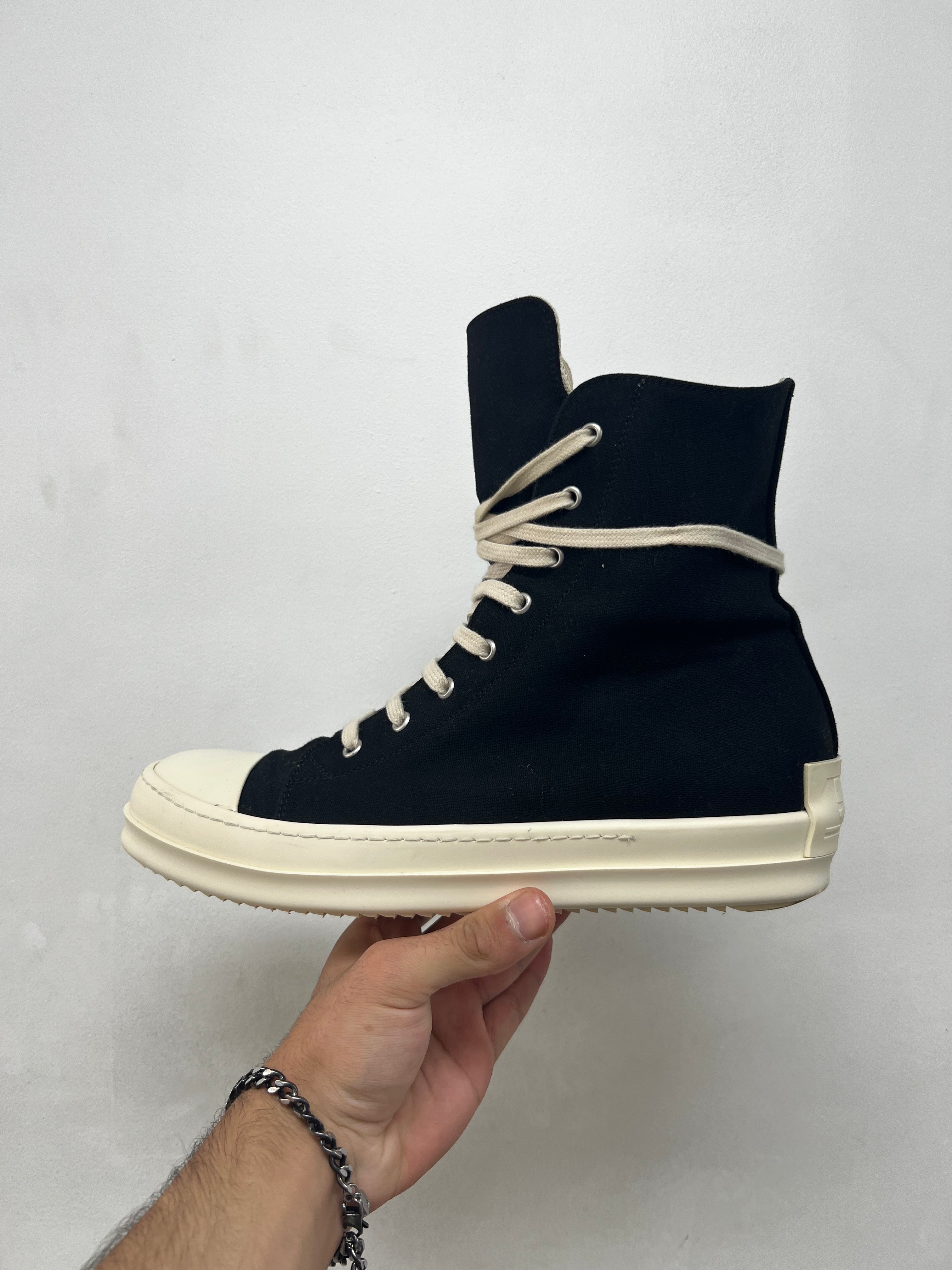 Rick Owens DRKSHDWS Hi Black Milk Sneakers