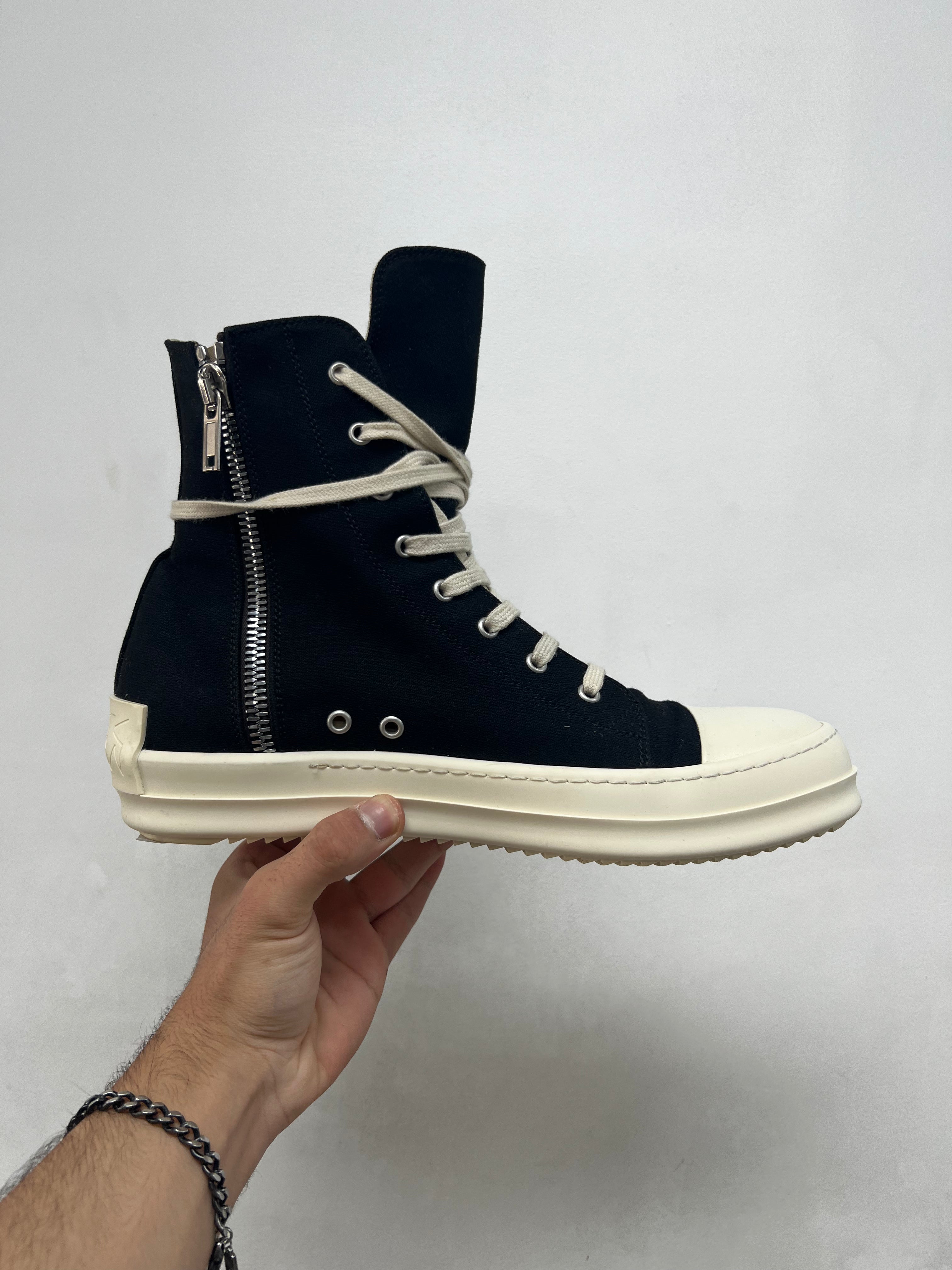 Rick Owens DRKSHDWS Hi Black Milk Sneakers