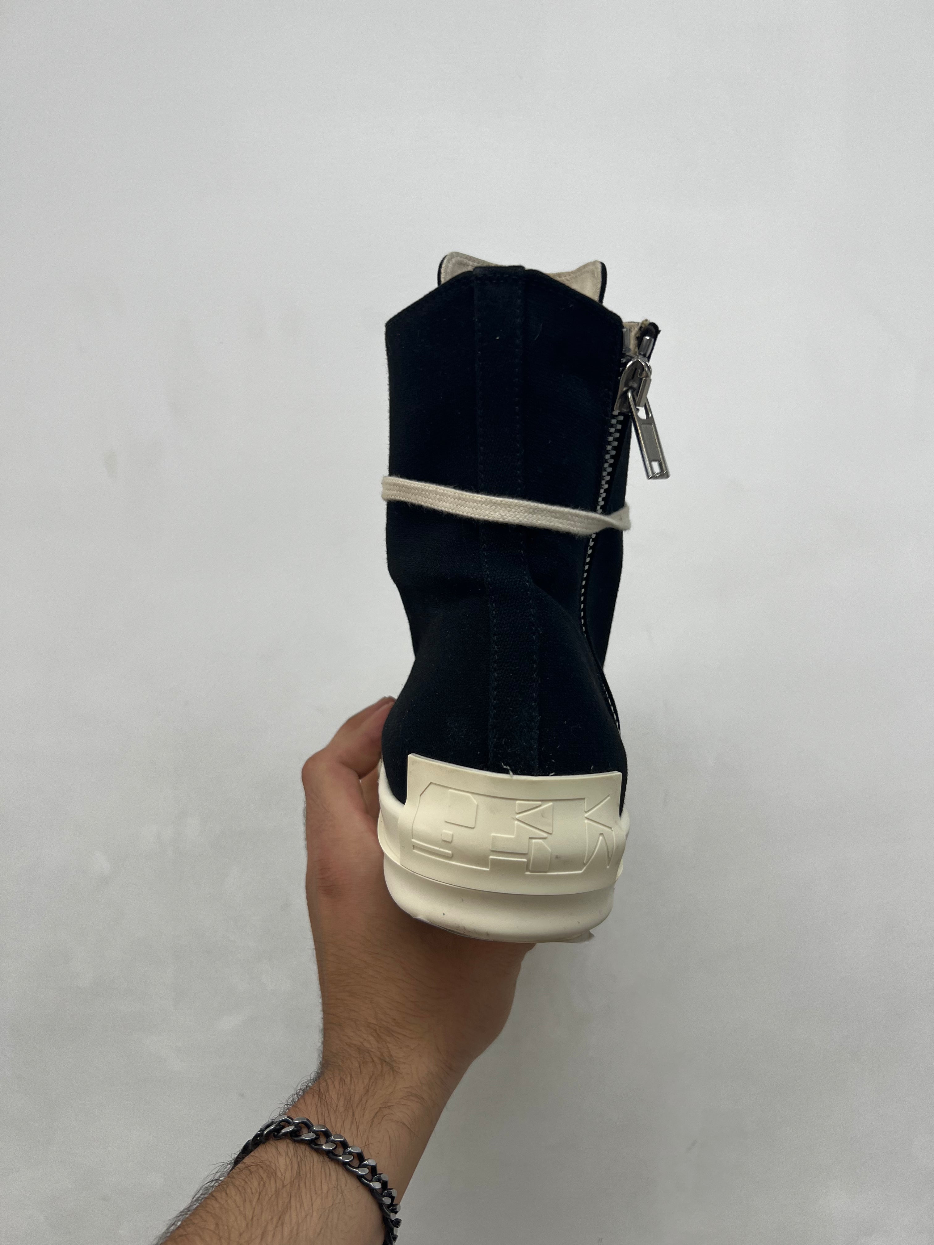 Rick Owens DRKSHDWS Hi Black Milk Sneakers