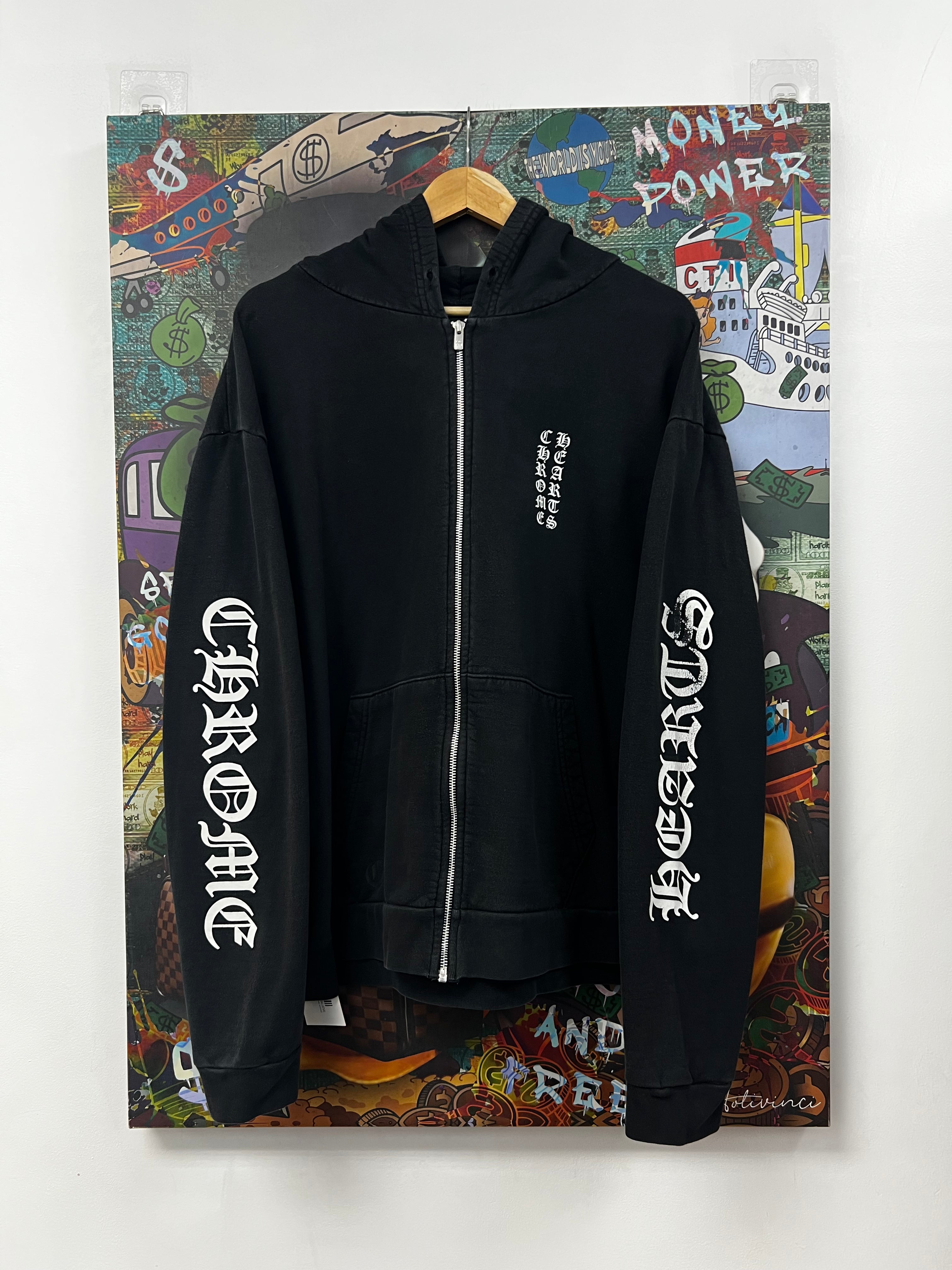 Chrome Hearts Vertical Logo Black Zip Up