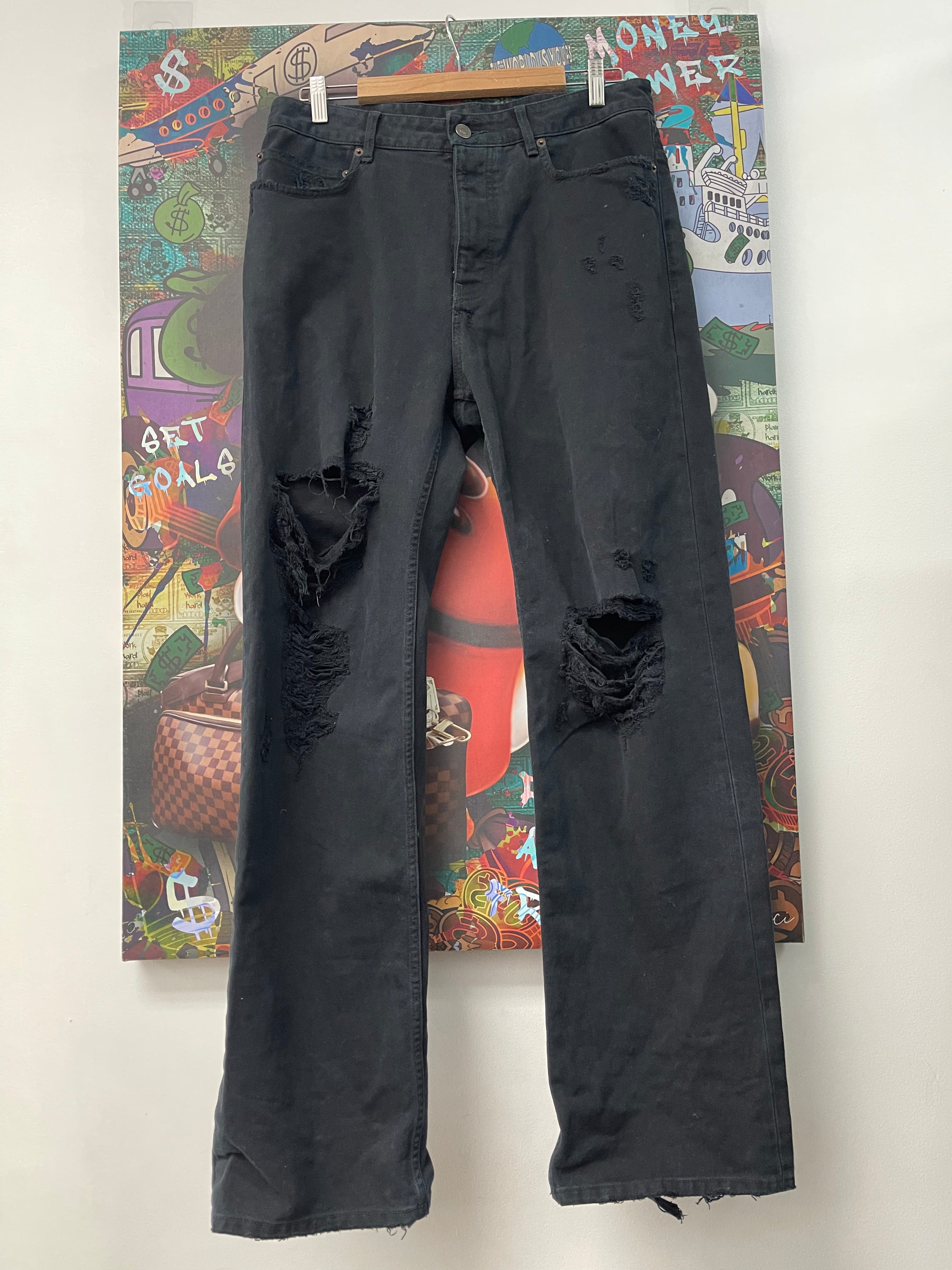 Balenciaga Black Distress Jeans