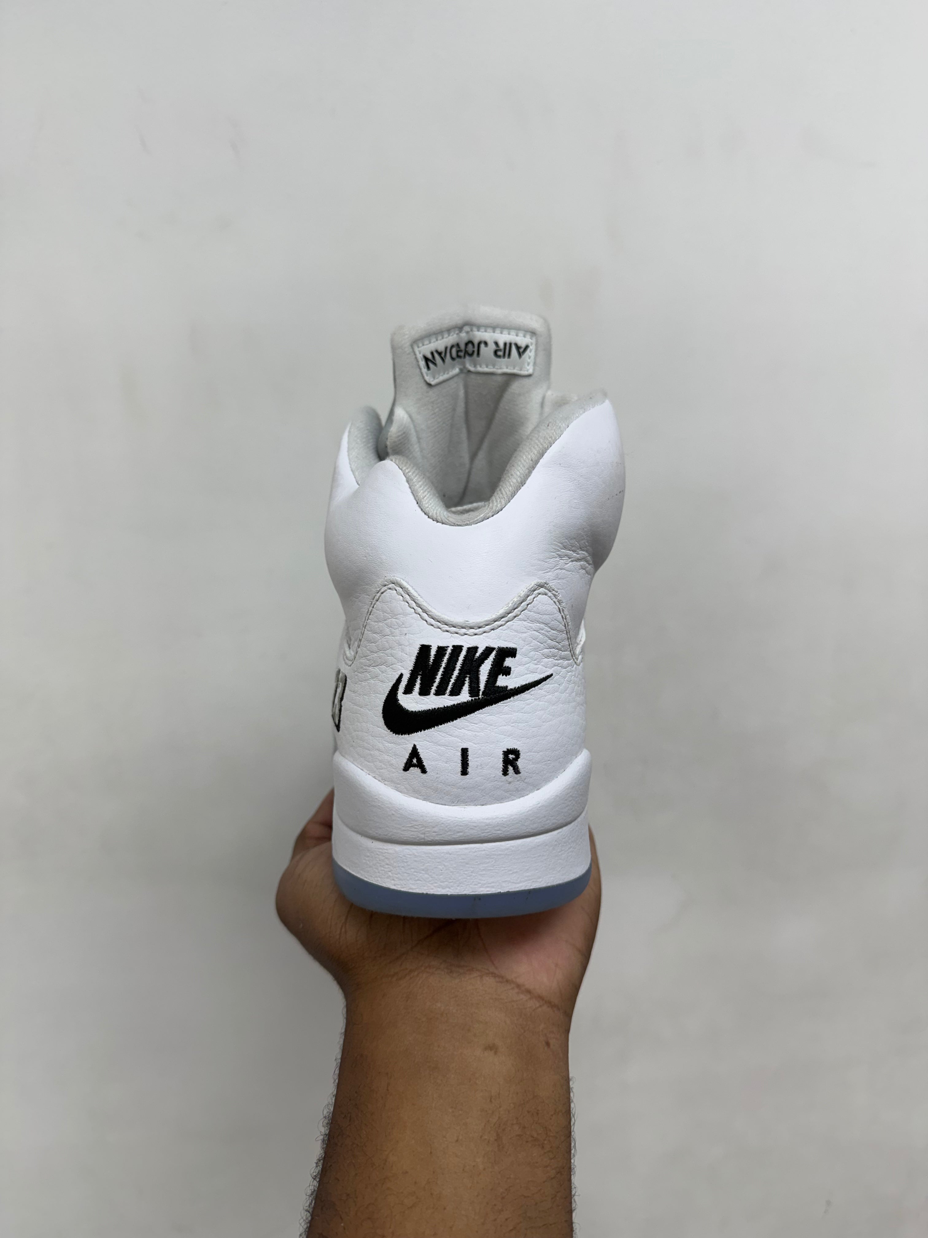 Jordan 5 White Metallic Sneakers