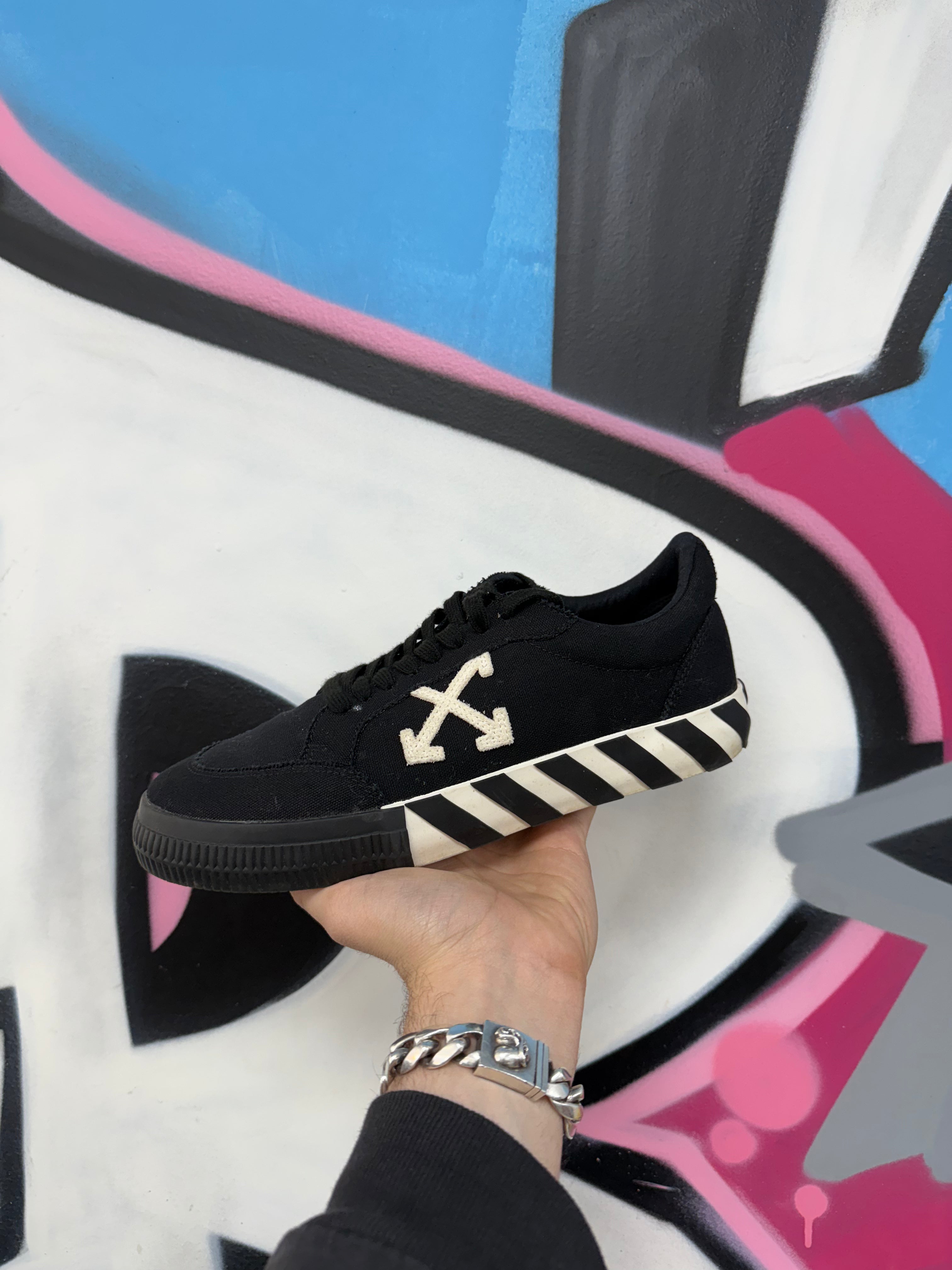 Off White Black White Vulcan Sneakers