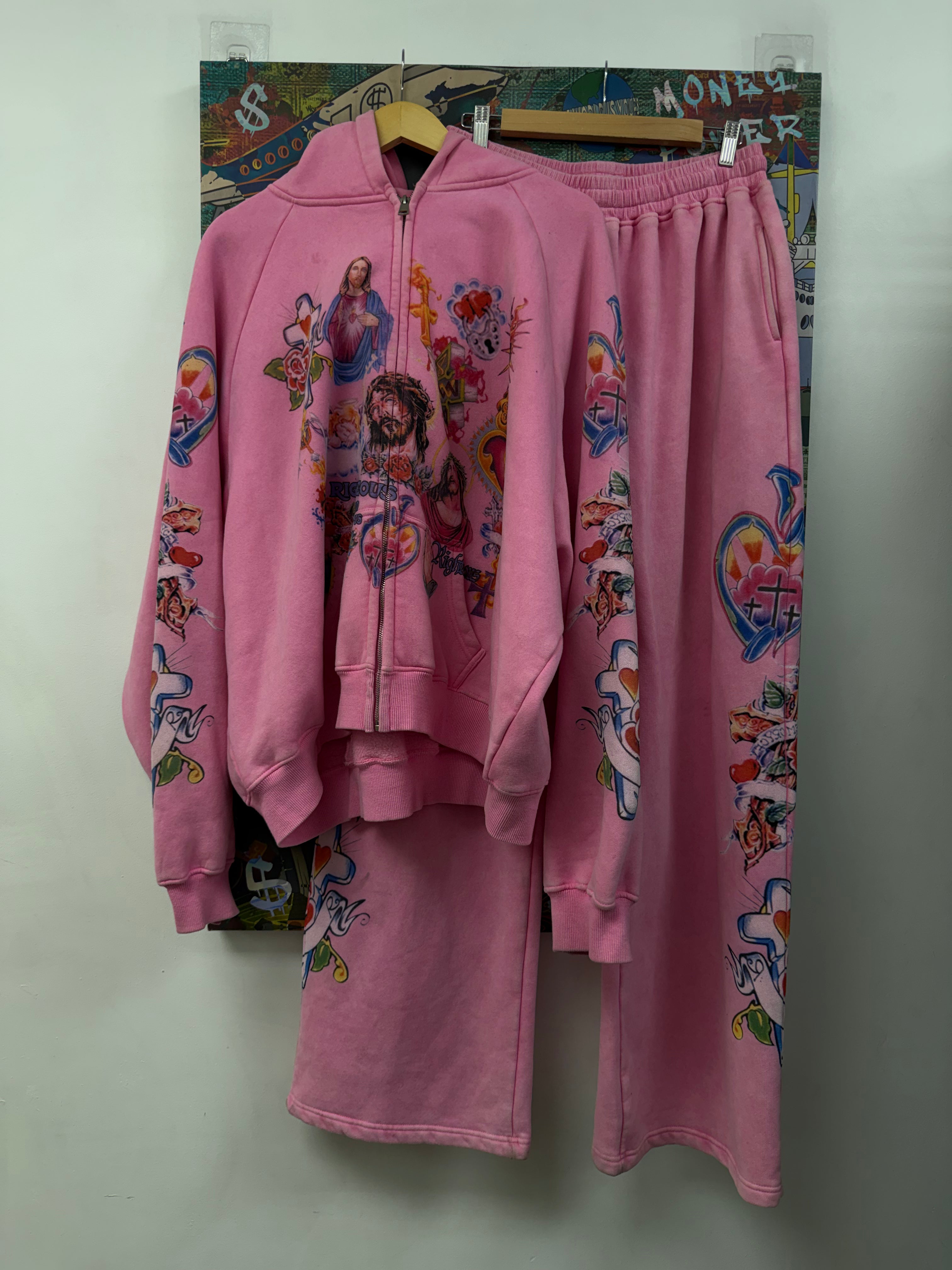 We Are Righteous Pink Risen Sweatsuit