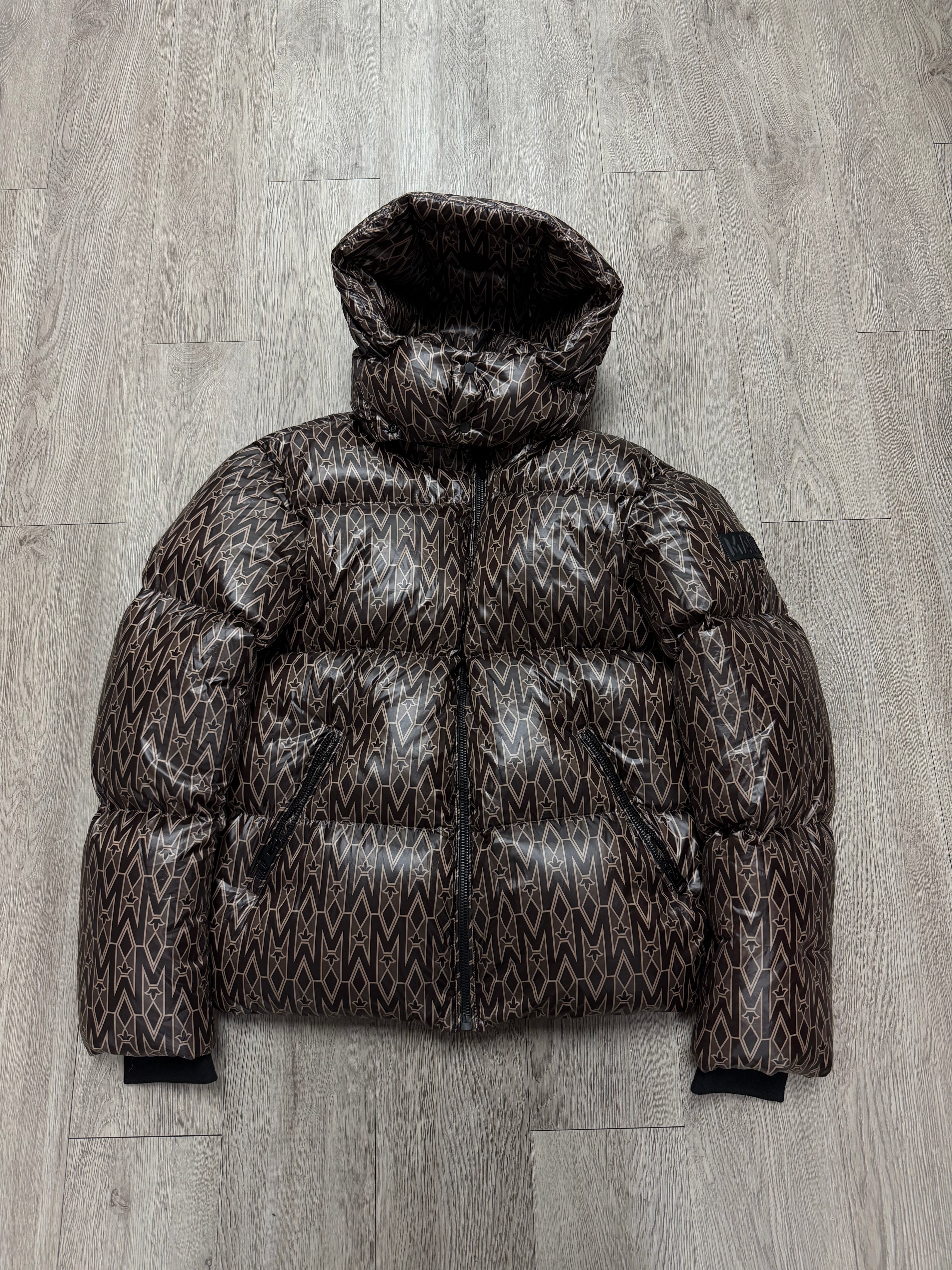 Mackage Puffer Jacket Monogram Brown Used 40 (Small) N/A