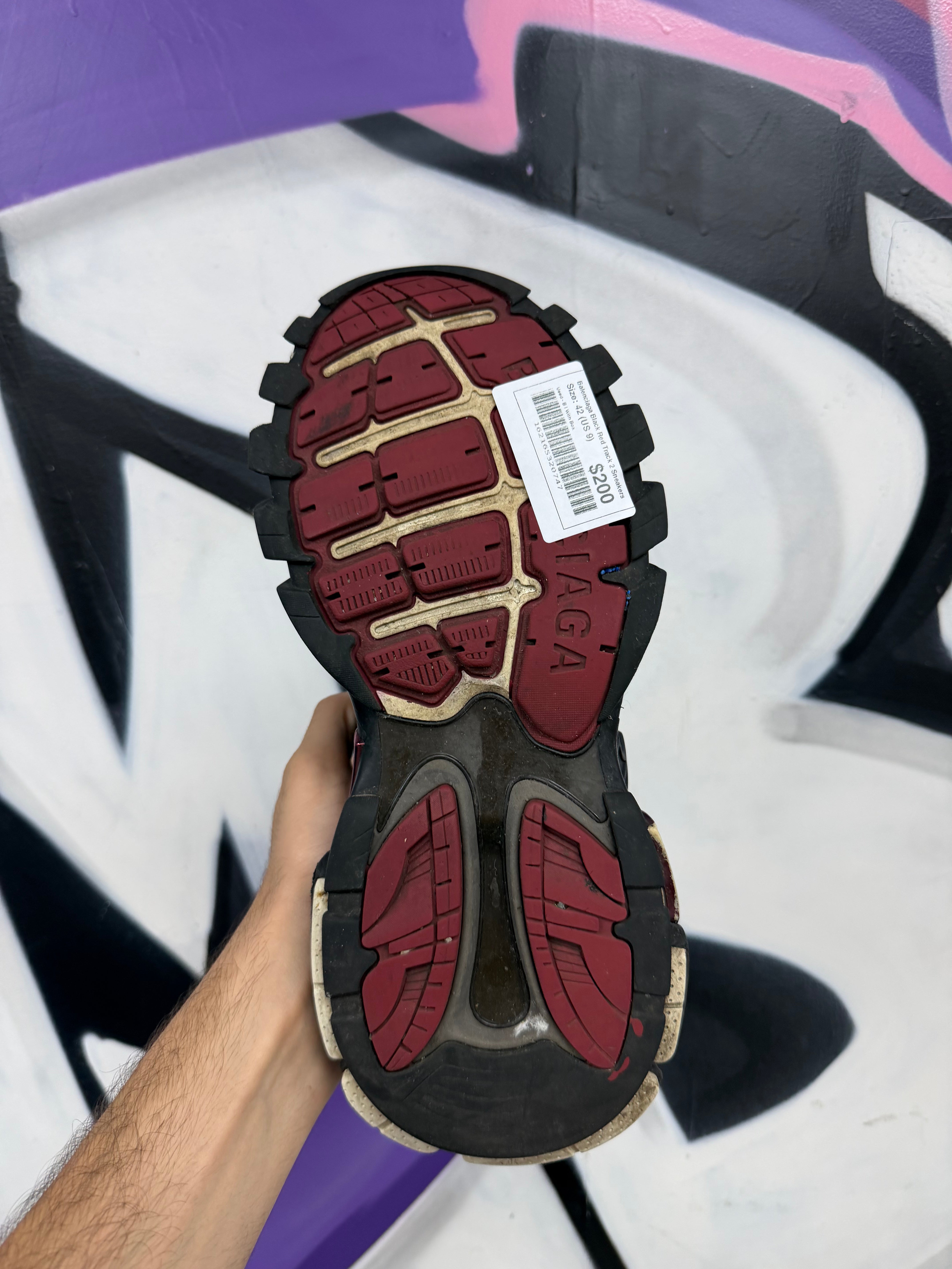 Balenciaga Black Red Track 2 Sneakers