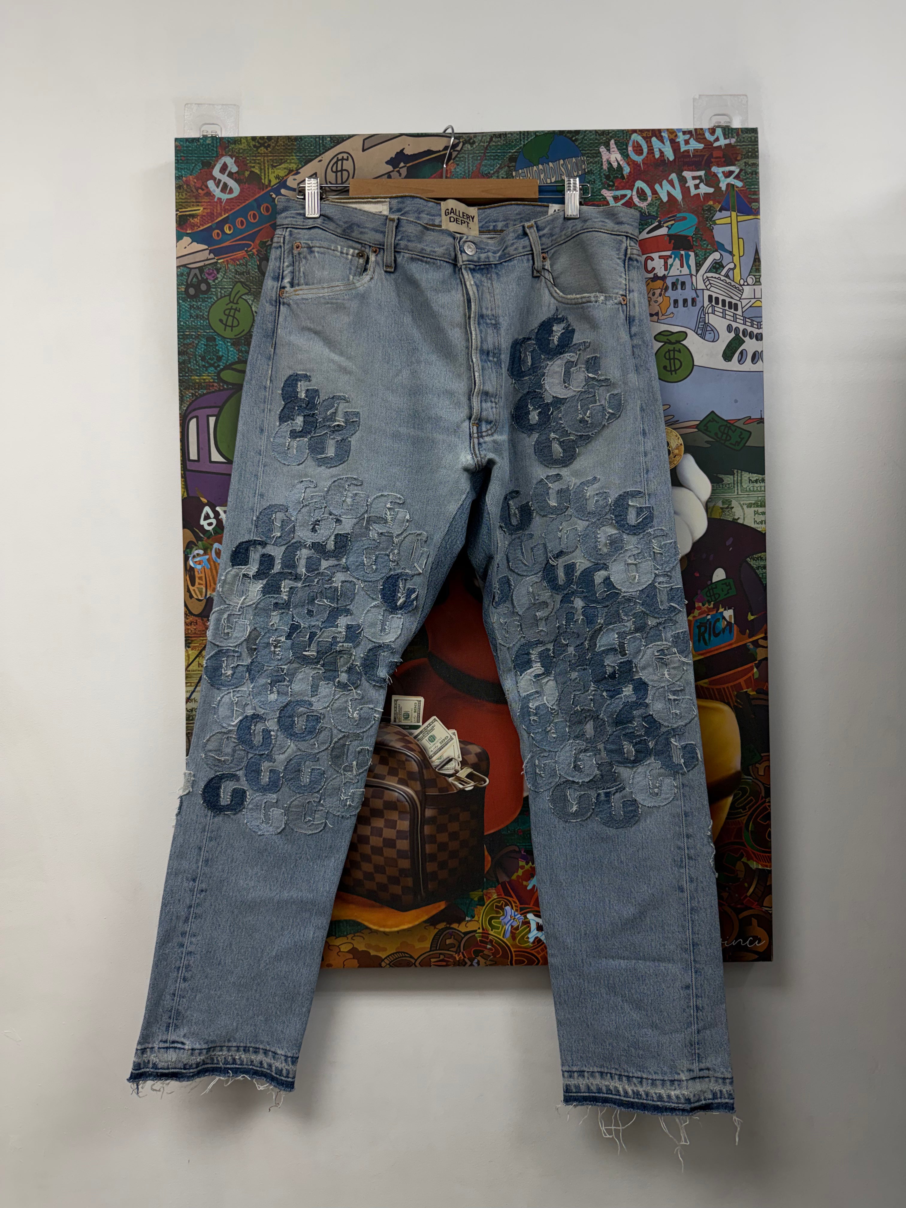 Gallery Dept Light Wash All Over Patches Jeans