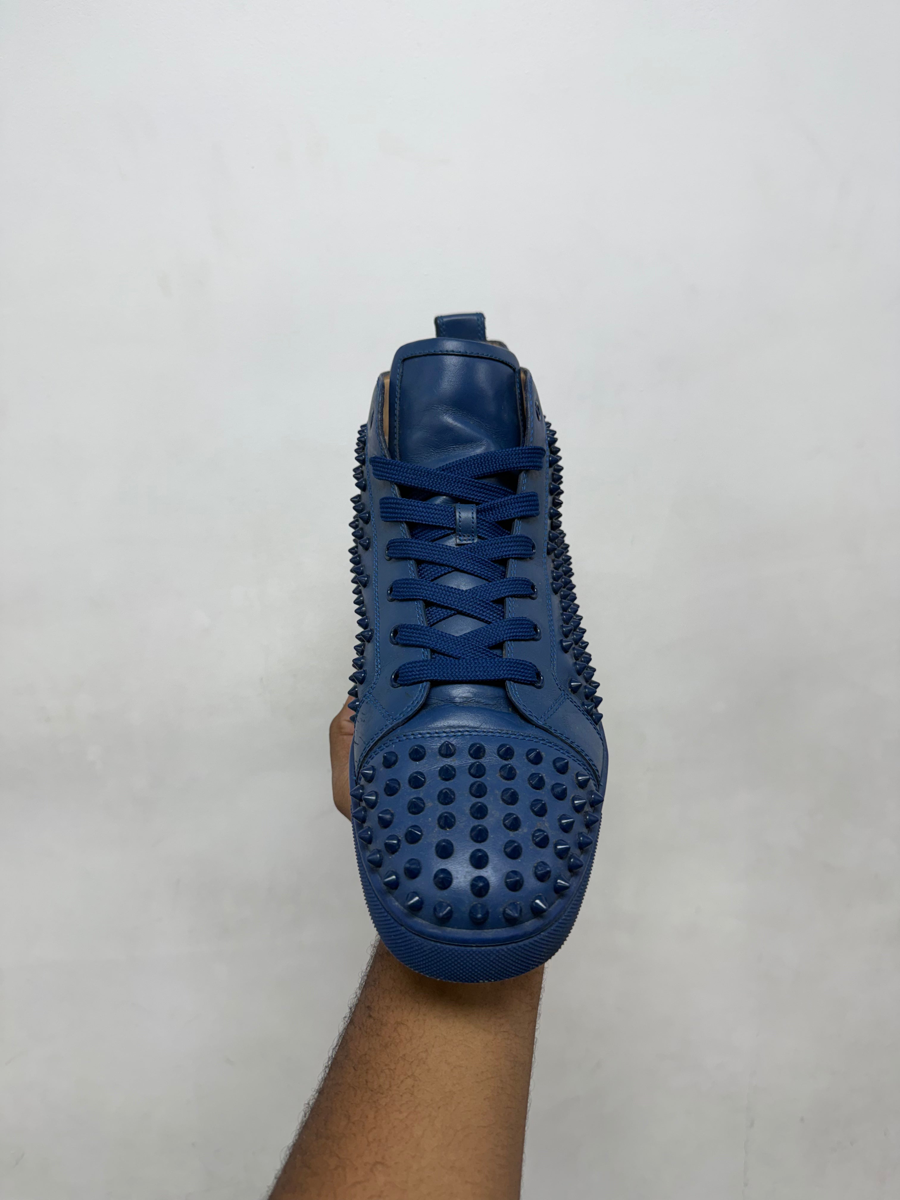 Christian Louboutin Navy Spike Hi Sneakers