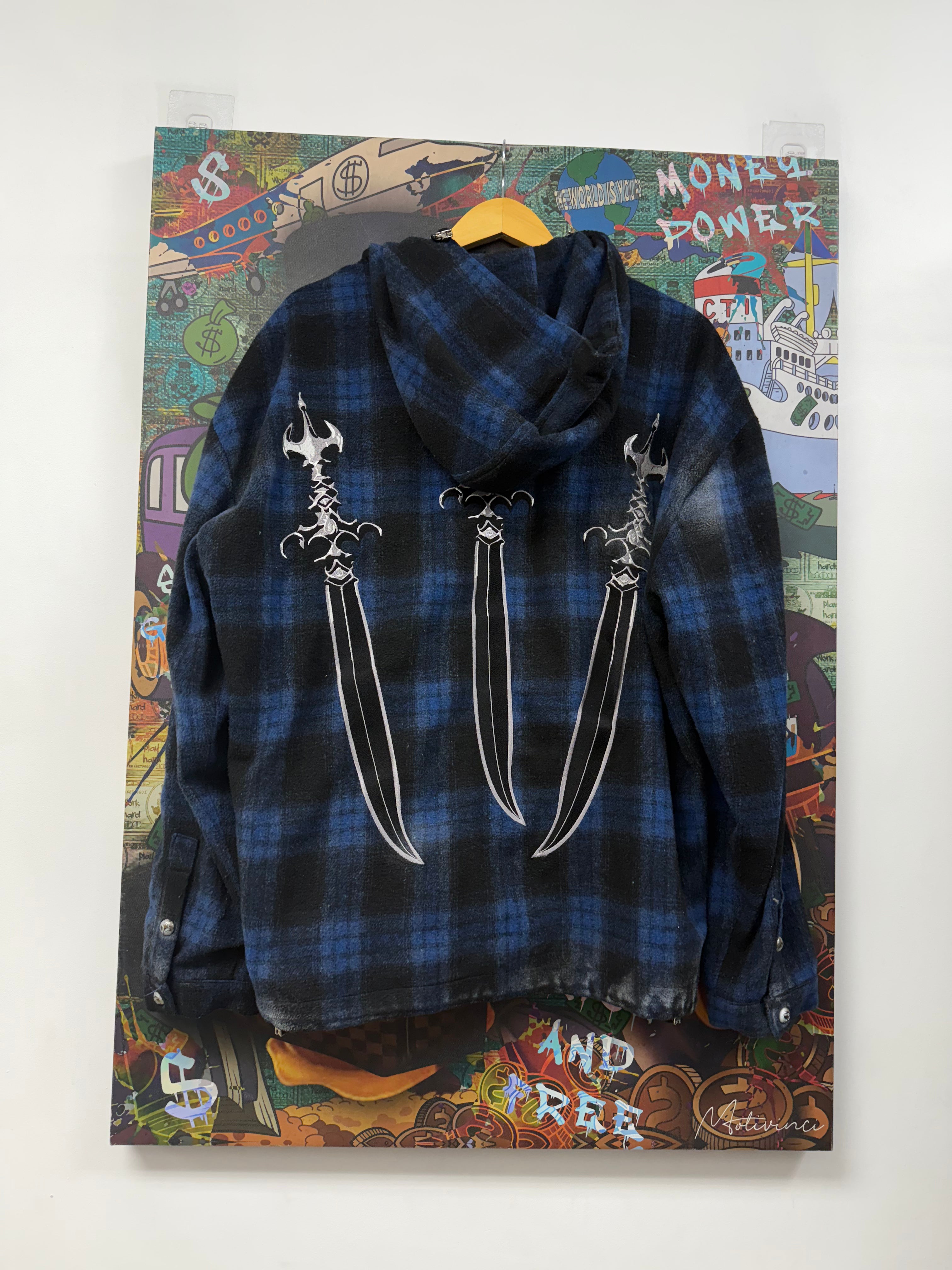 Thug Club Blue Plaid Dagger Jacket