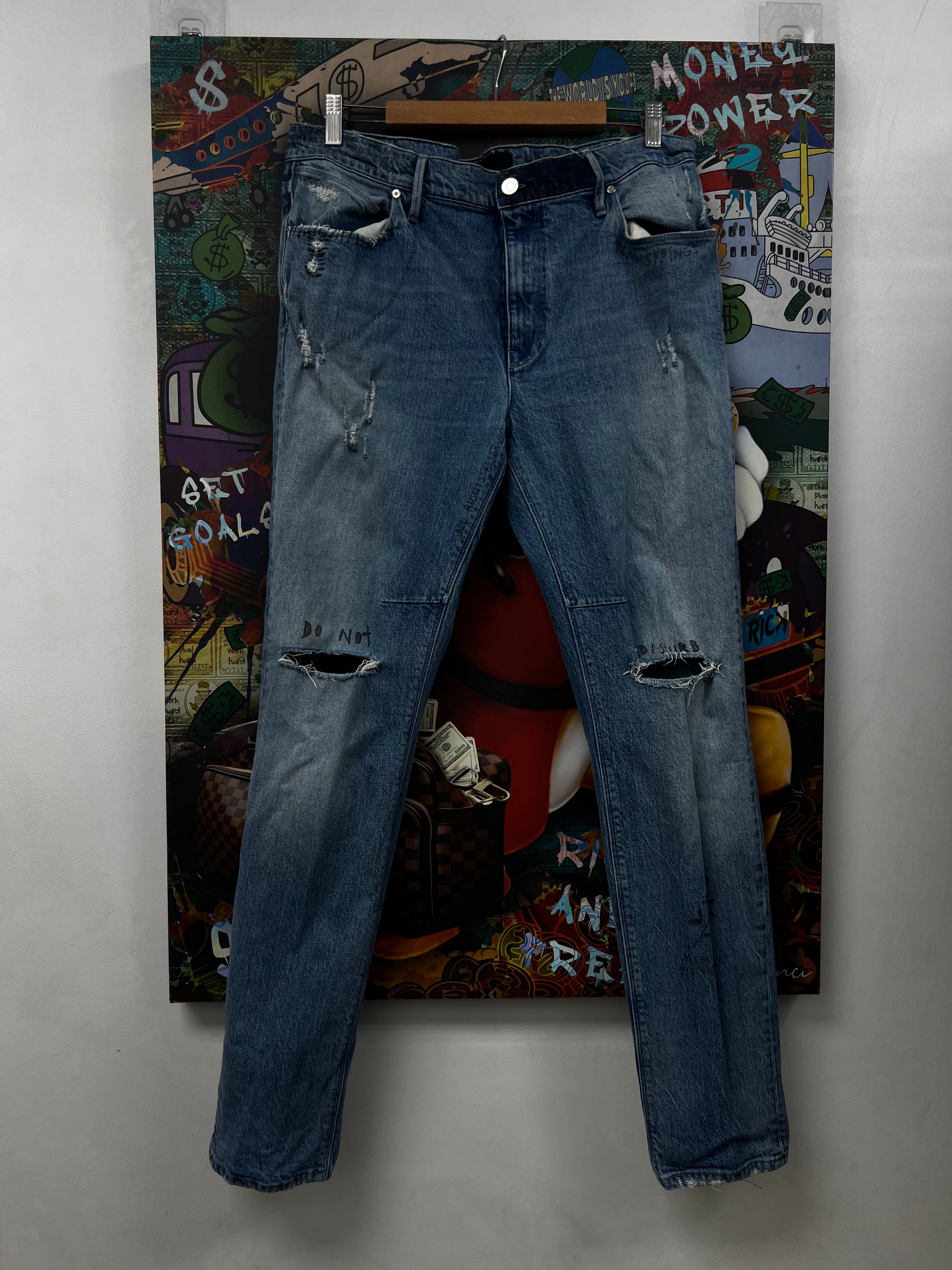 RTA Light Wash Stencil Jeans