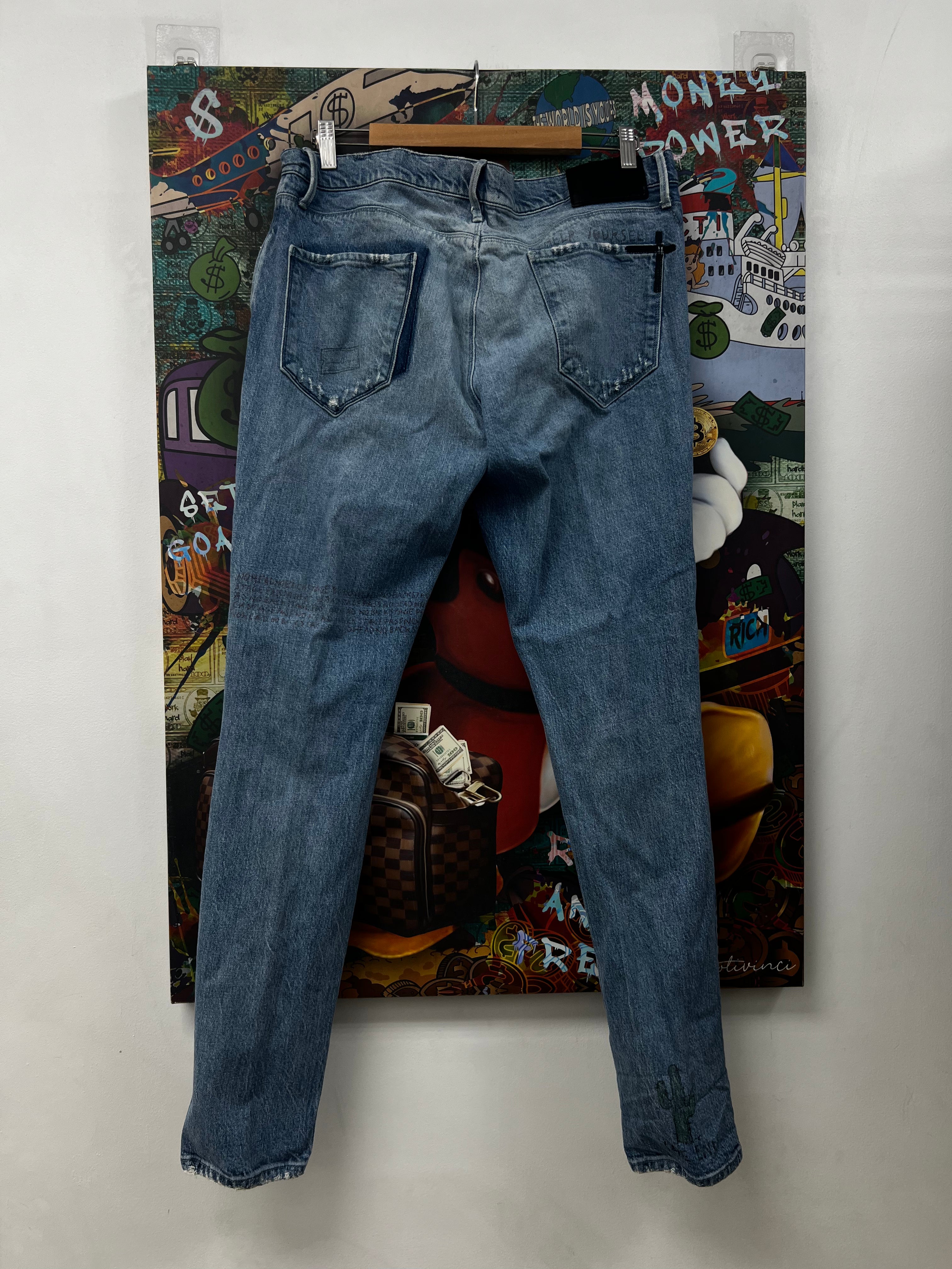 RTA Light Wash Stencil Jeans