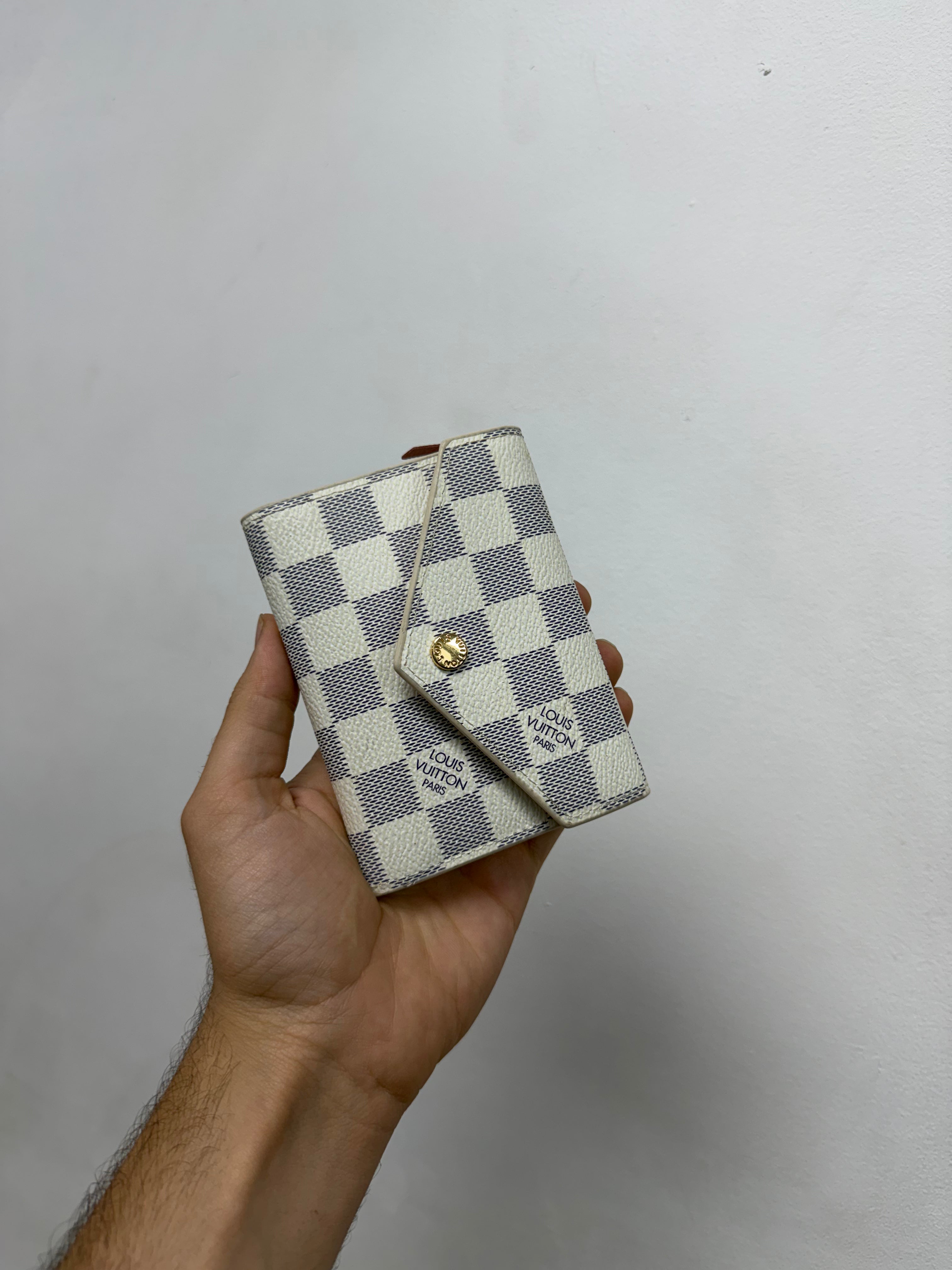 Louis Vuitton Purple Cream Bi-Fold Wallet