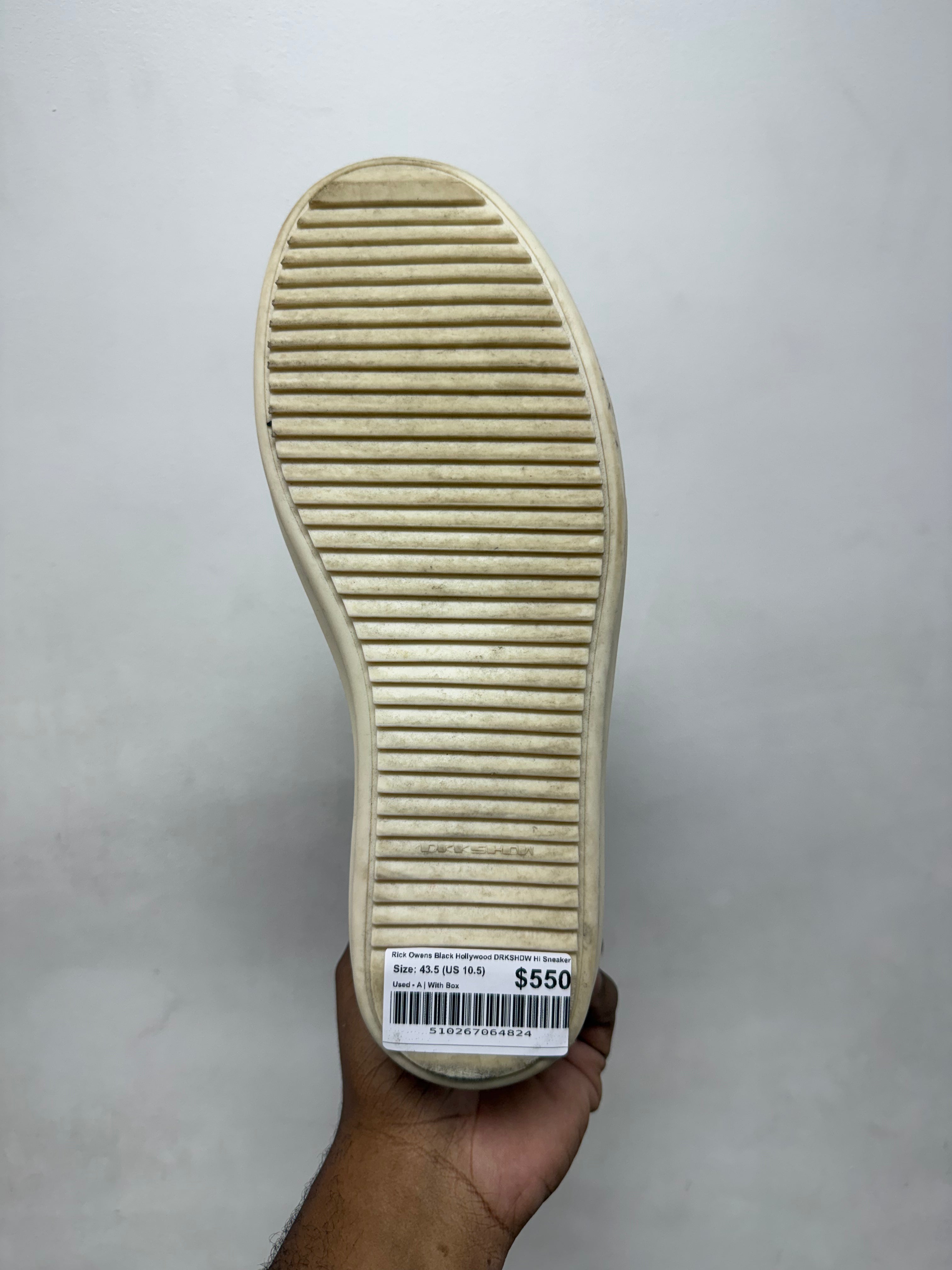 Rick Owens Black Hollywood DRKSHDW Hi Sneakers