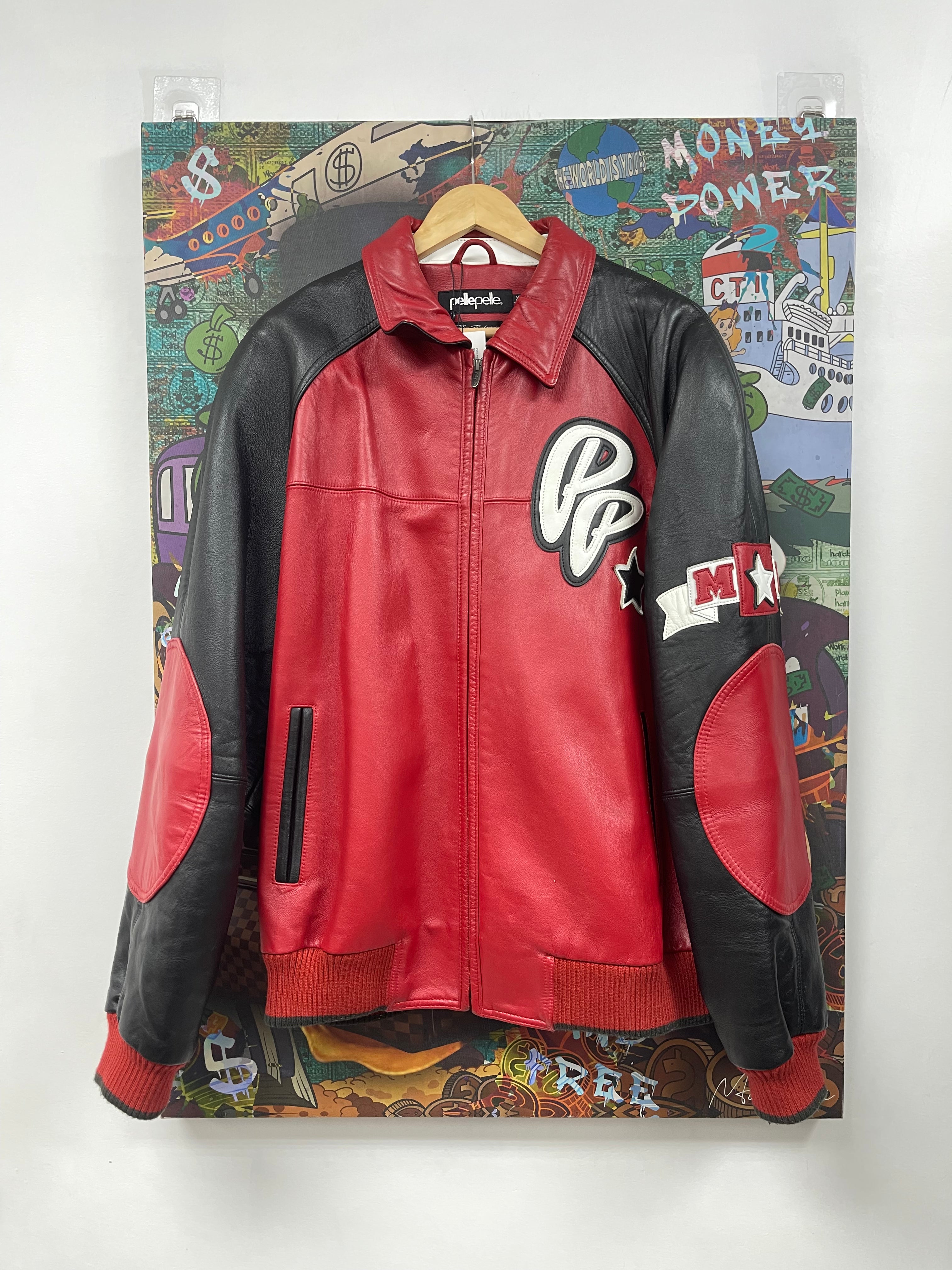 Pelle Pelle Black Red Soda Club Varsity Jacket