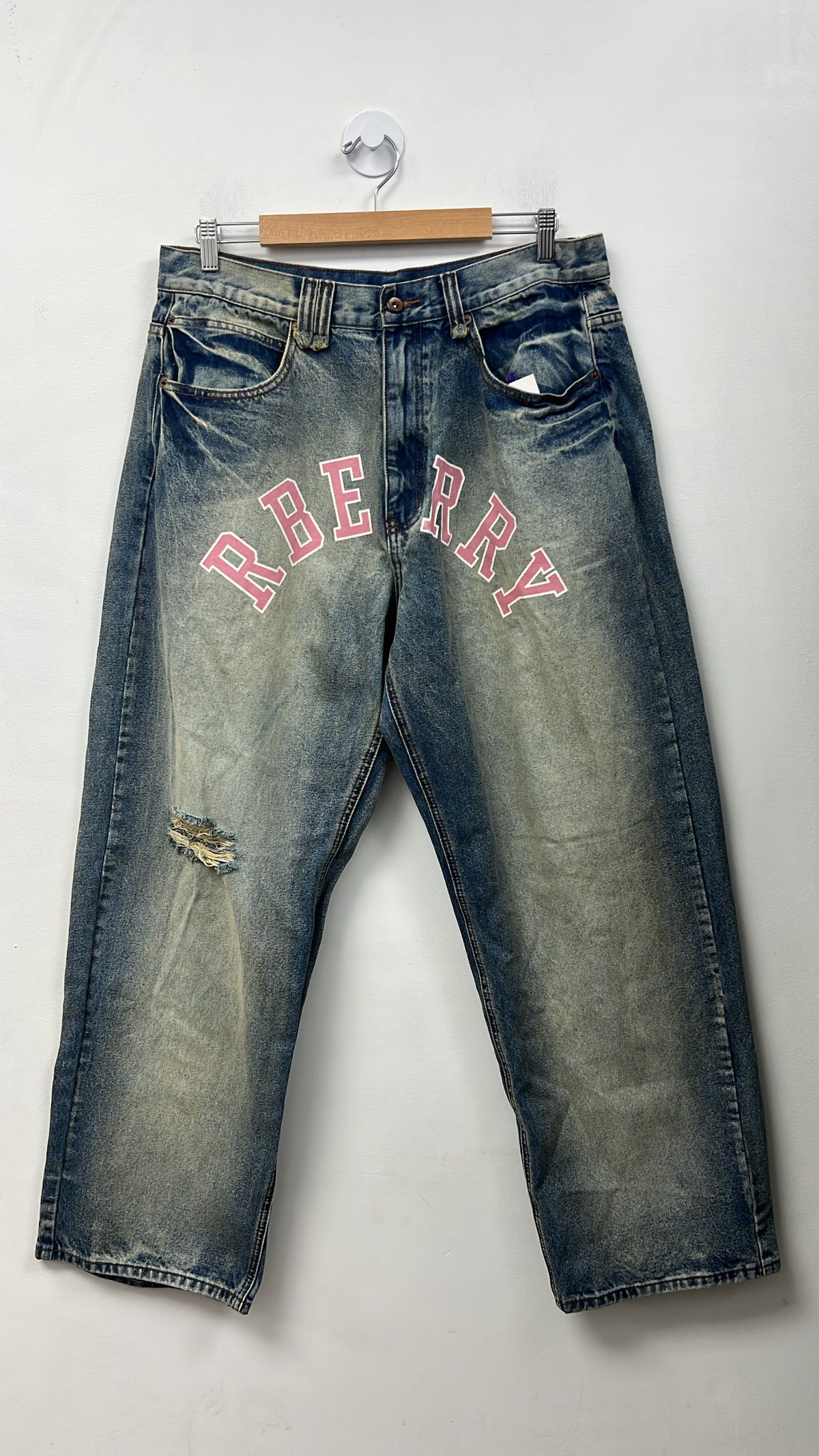 GV Gallery Light Wash Pink Logo Jeans